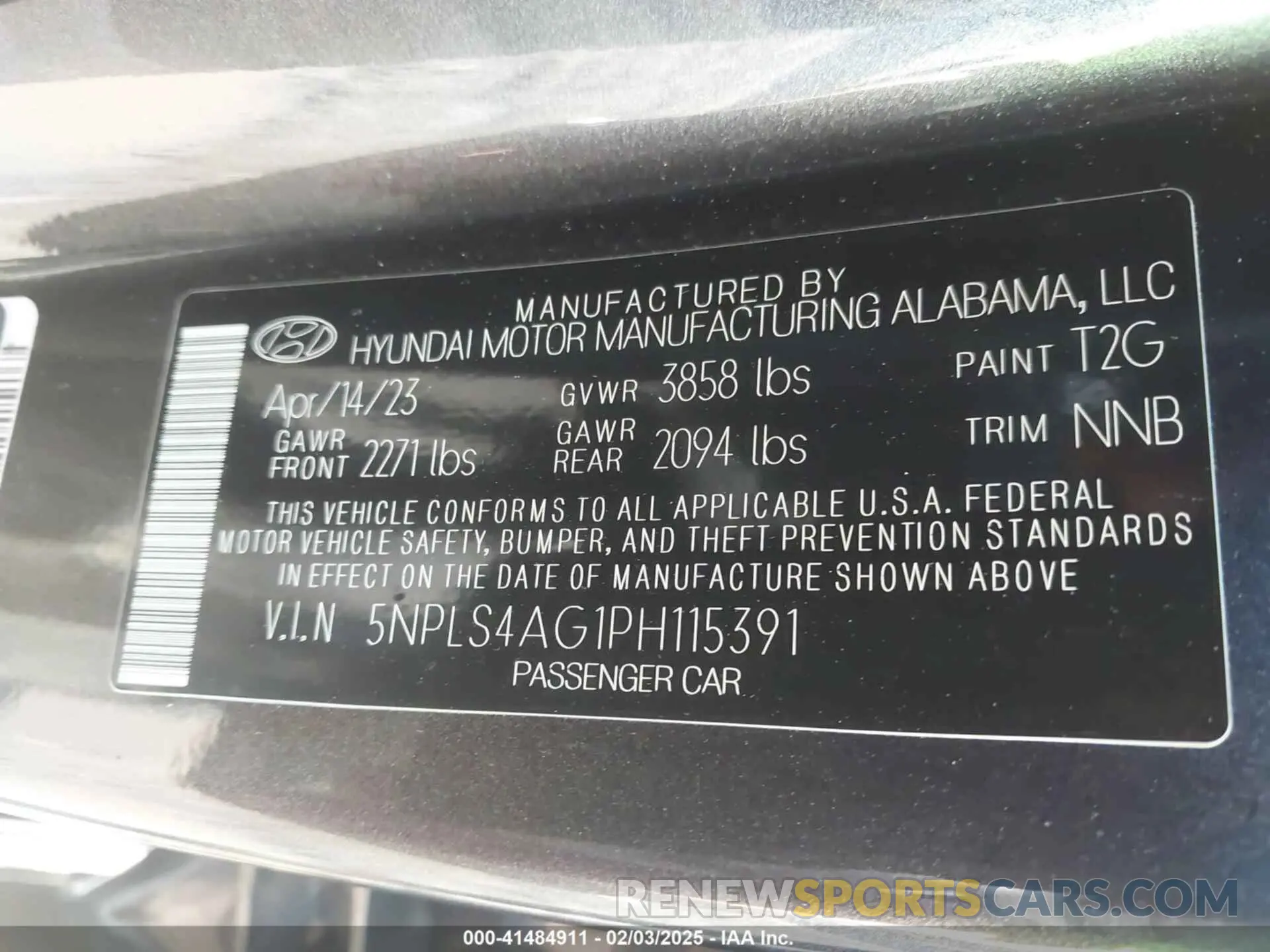 9 Фотография поврежденного автомобиля 5NPLS4AG1PH115391 HYUNDAI ELANTRA 2023