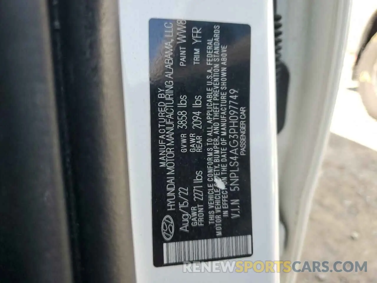 12 Фотография поврежденного автомобиля 5NPLS4AG3PH097749 HYUNDAI ELANTRA 2023
