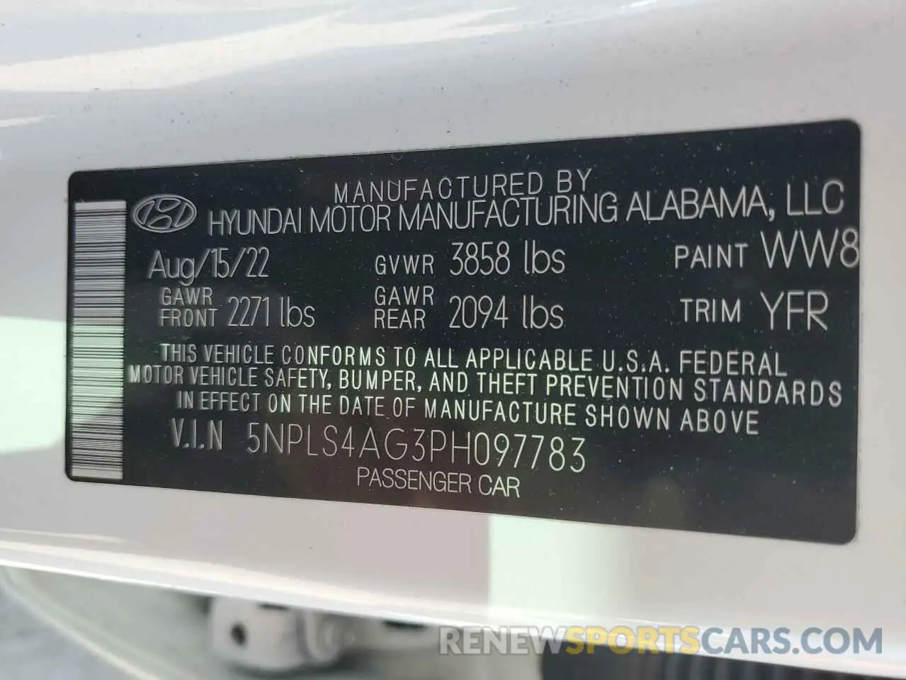 12 Фотография поврежденного автомобиля 5NPLS4AG3PH097783 HYUNDAI ELANTRA 2023