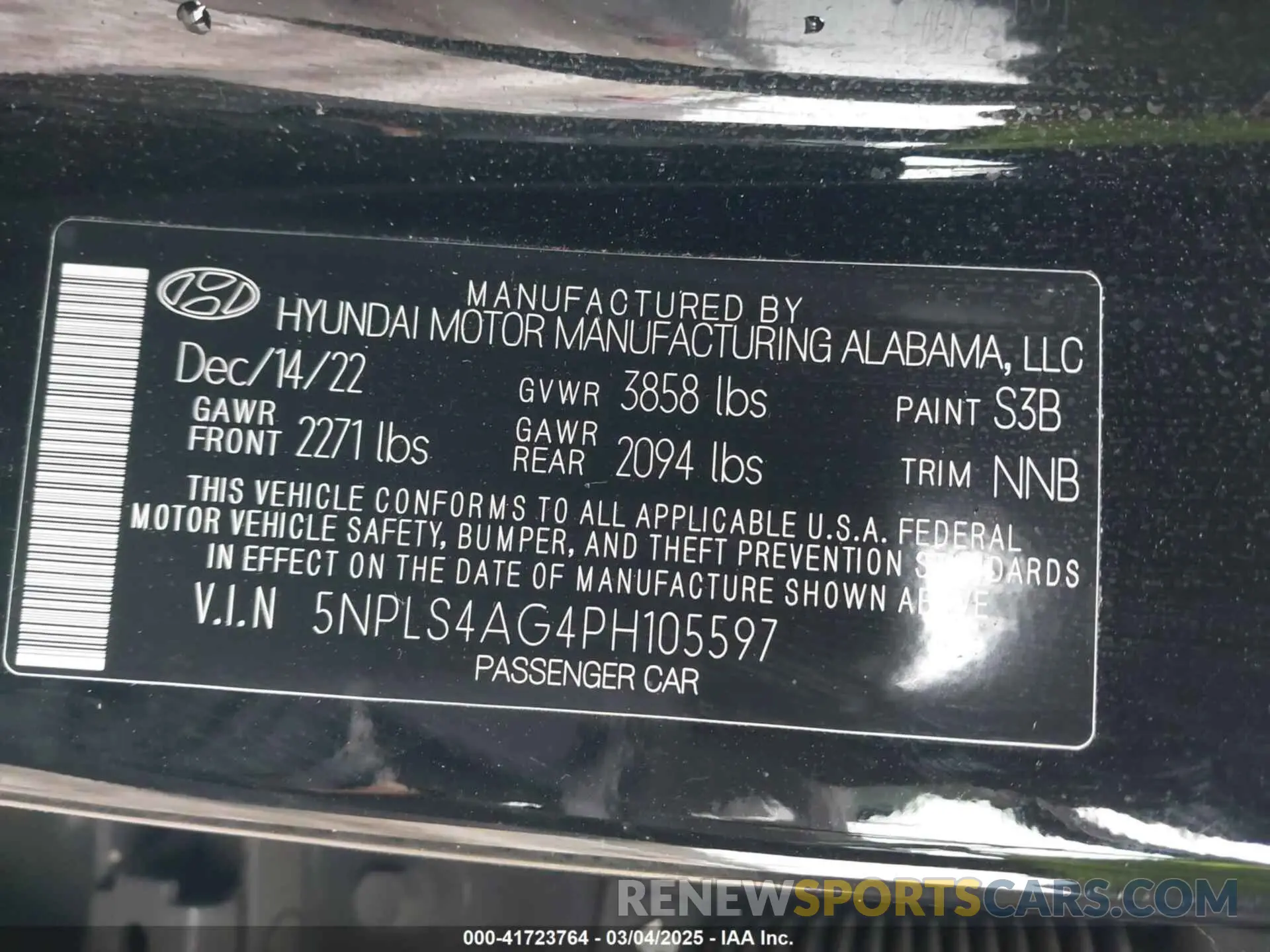 9 Photograph of a damaged car 5NPLS4AG4PH105597 HYUNDAI ELANTRA 2023