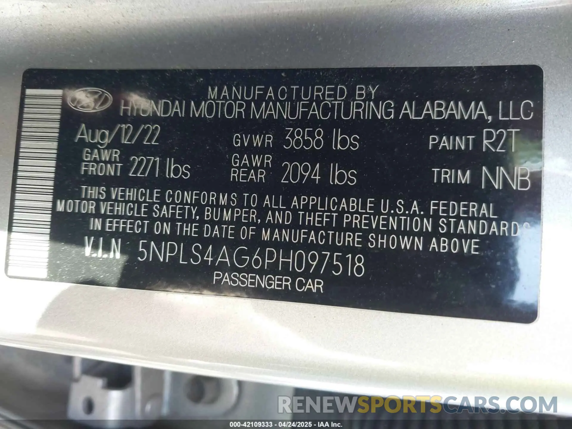 9 Photograph of a damaged car 5NPLS4AG6PH097518 HYUNDAI ELANTRA 2023