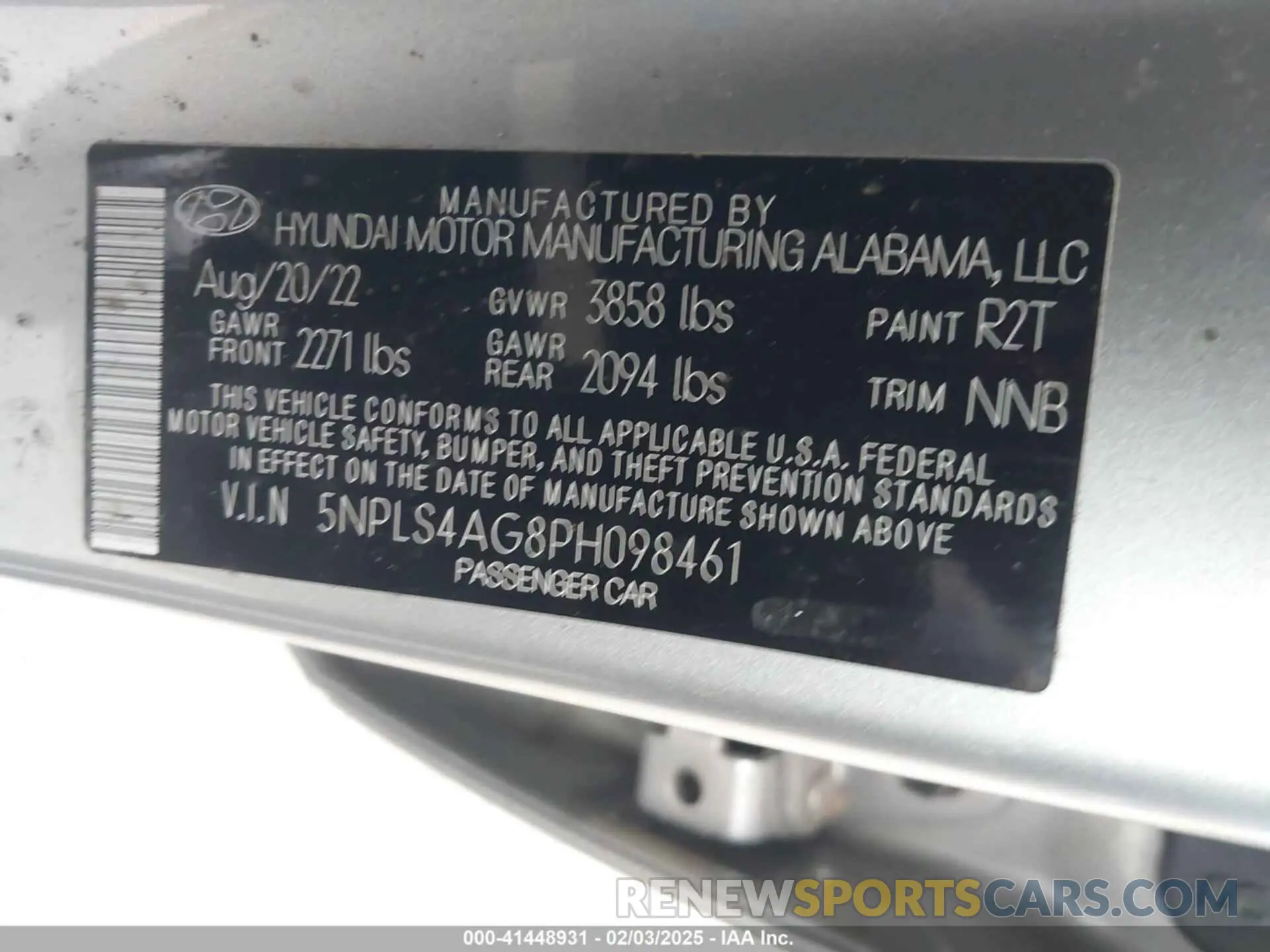 9 Фотография поврежденного автомобиля 5NPLS4AG8PH098461 HYUNDAI ELANTRA 2023
