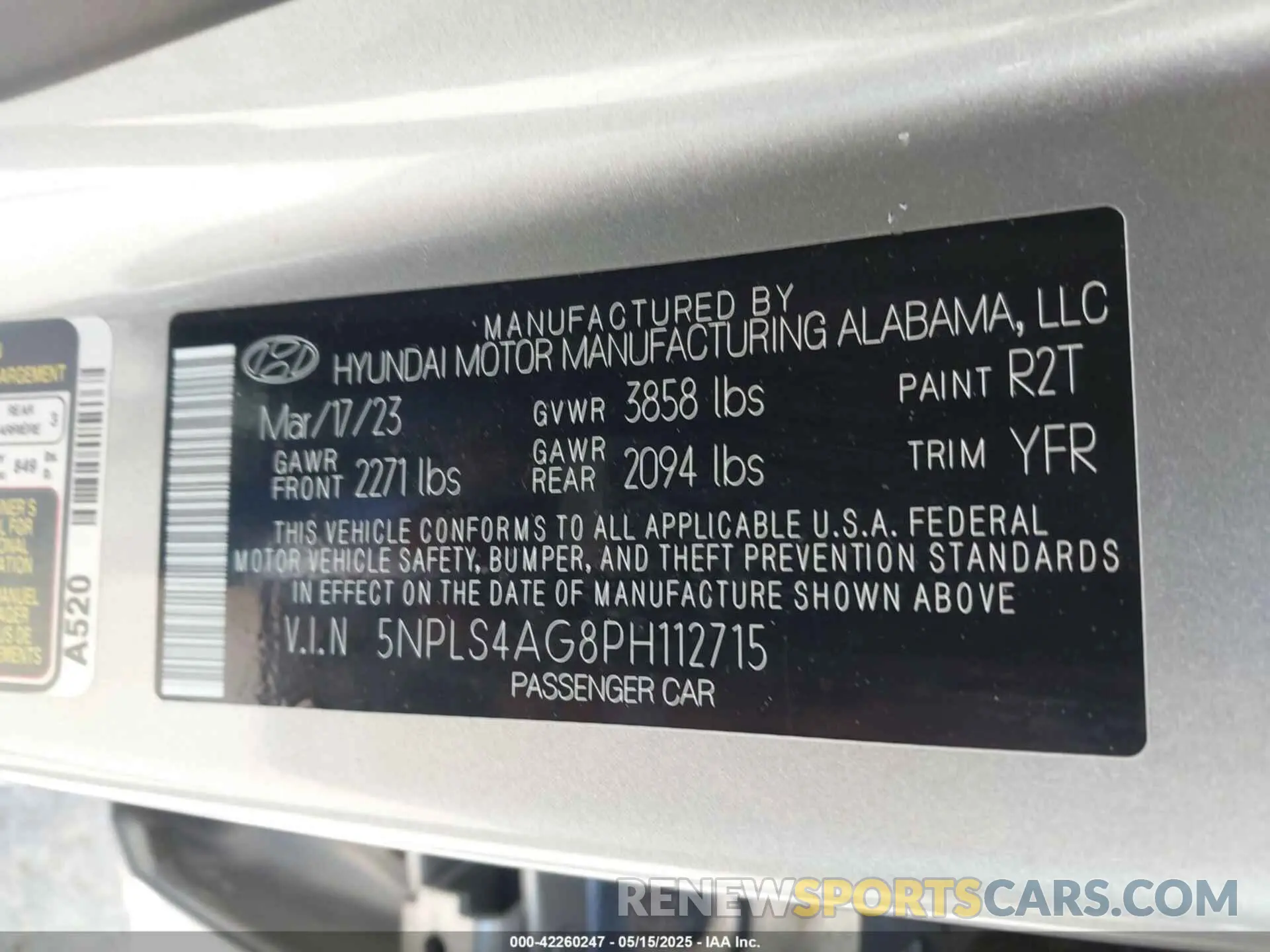 9 Photograph of a damaged car 5NPLS4AG8PH112715 HYUNDAI ELANTRA 2023