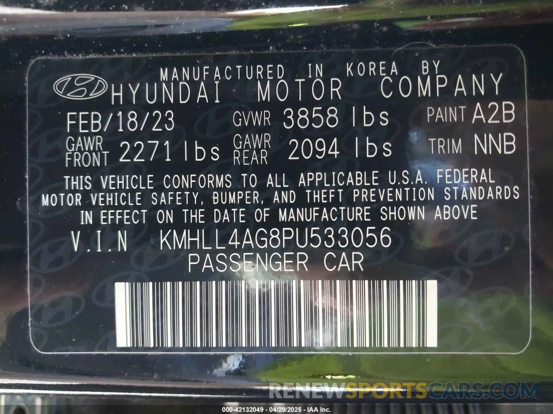 9 Фотография поврежденного автомобиля KMHLL4AG8PU533056 HYUNDAI ELANTRA 2023