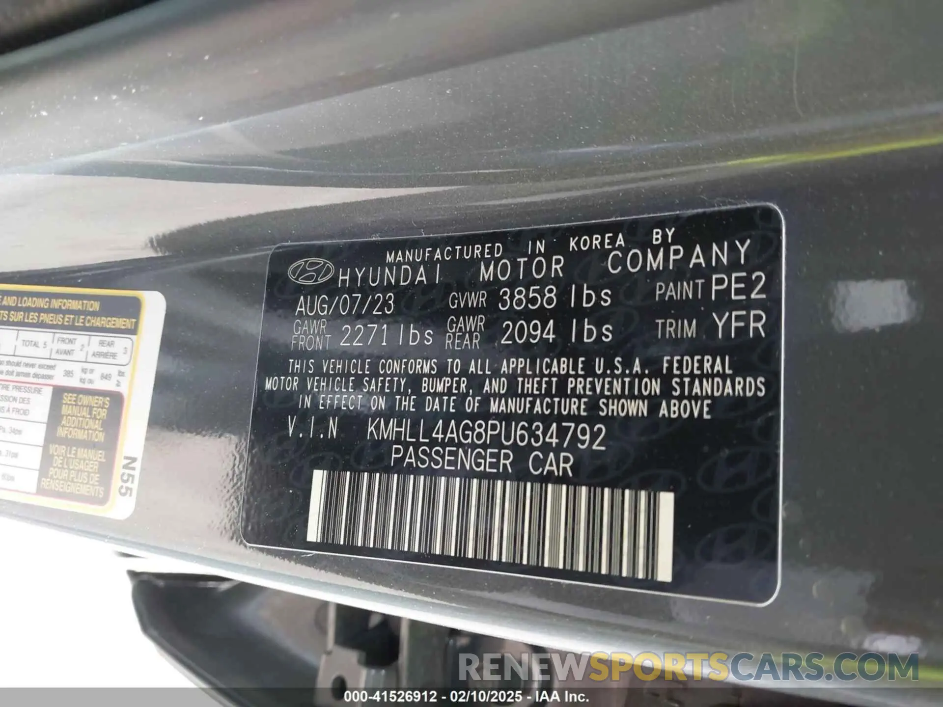 9 Фотография поврежденного автомобиля KMHLL4AG8PU634792 HYUNDAI ELANTRA 2023