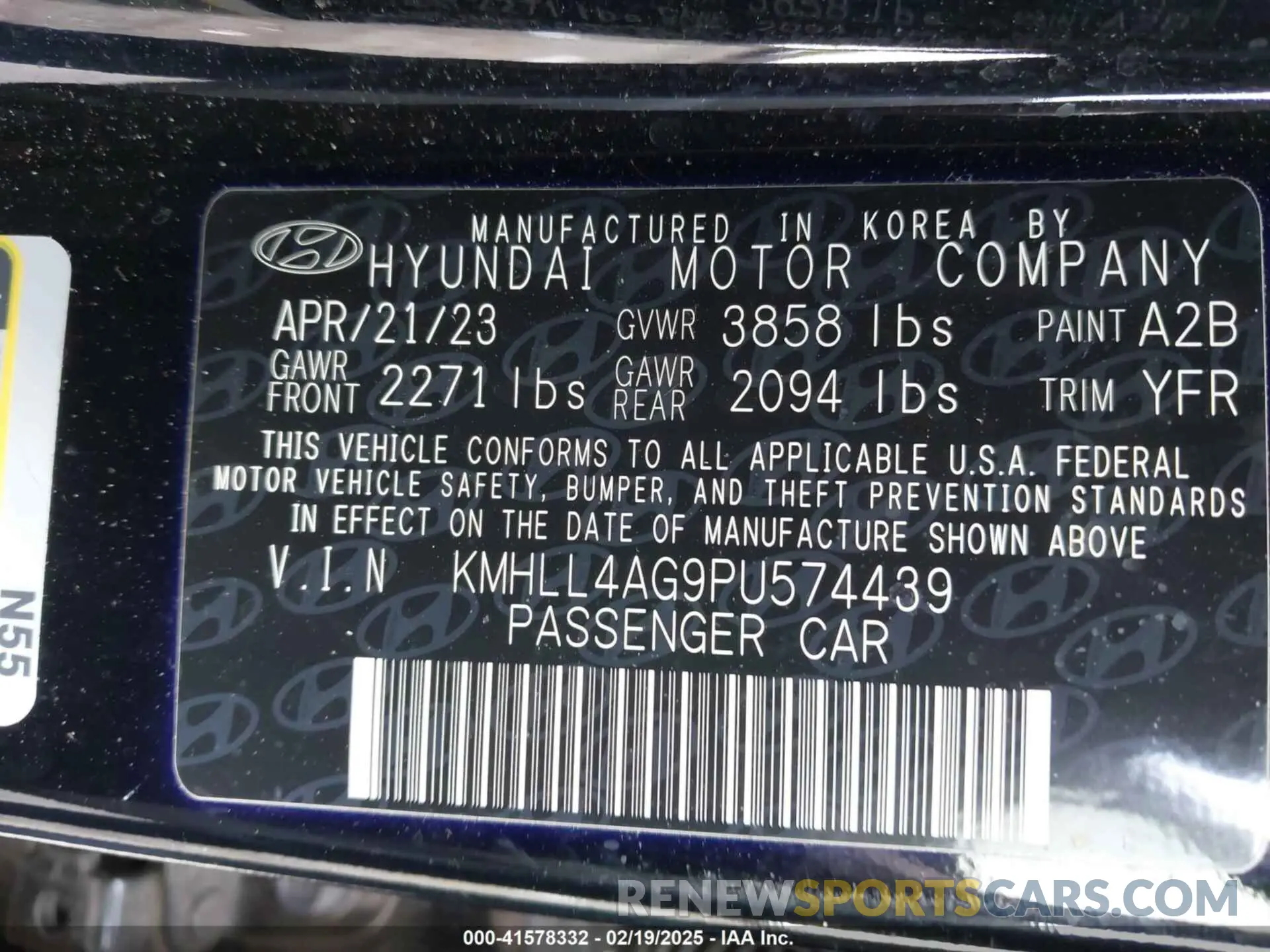 9 Photograph of a damaged car KMHLL4AG9PU574439 HYUNDAI ELANTRA 2023