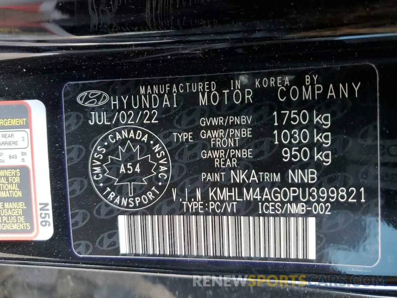 13 Photograph of a damaged car KMHLM4AG0PU399821 HYUNDAI ELANTRA 2023