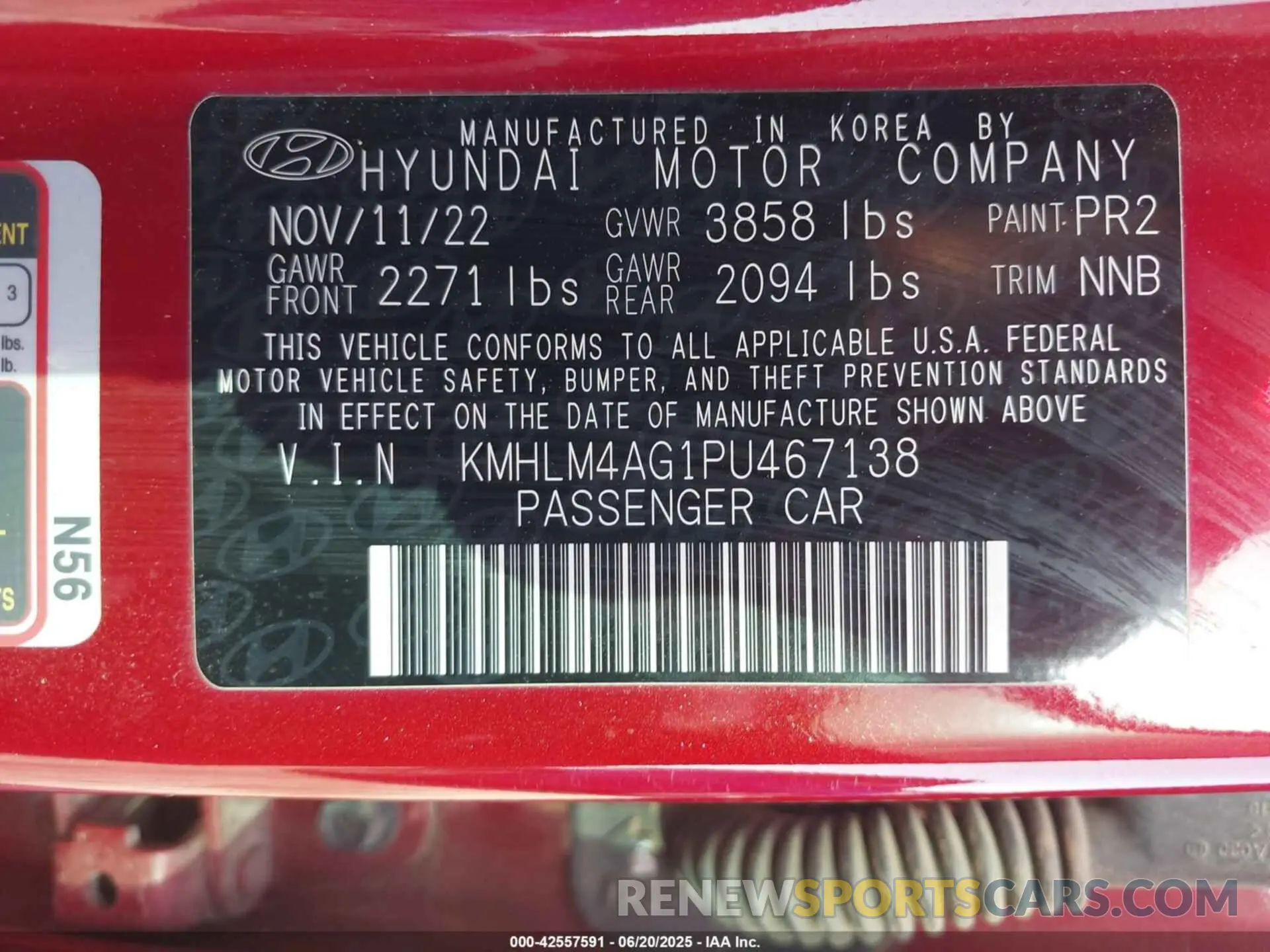 9 Photograph of a damaged car KMHLM4AG1PU467138 HYUNDAI ELANTRA 2023