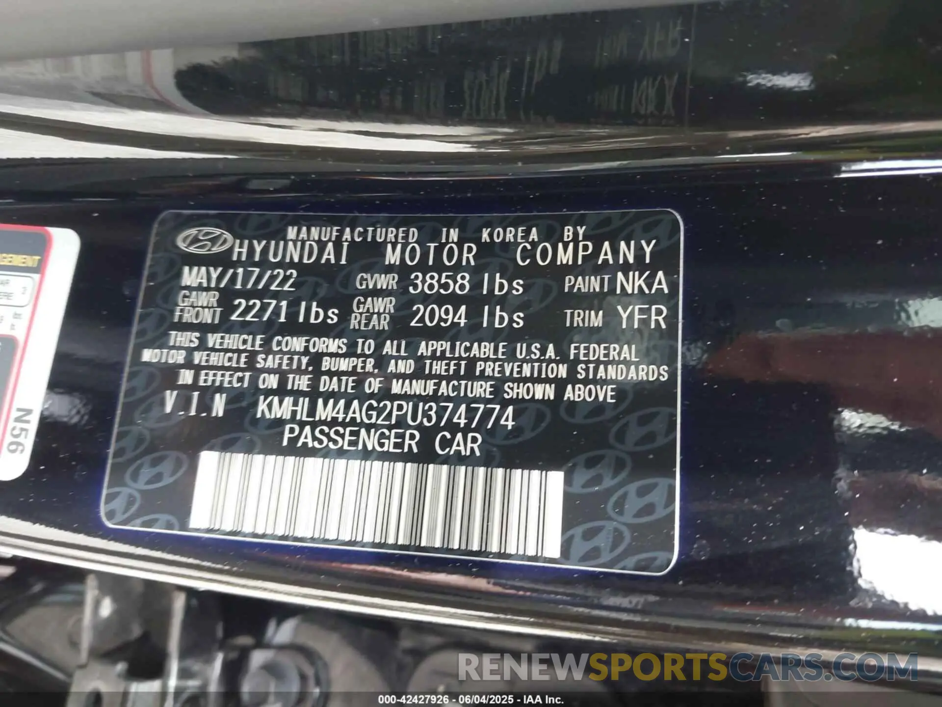9 Photograph of a damaged car KMHLM4AG2PU374774 HYUNDAI ELANTRA 2023