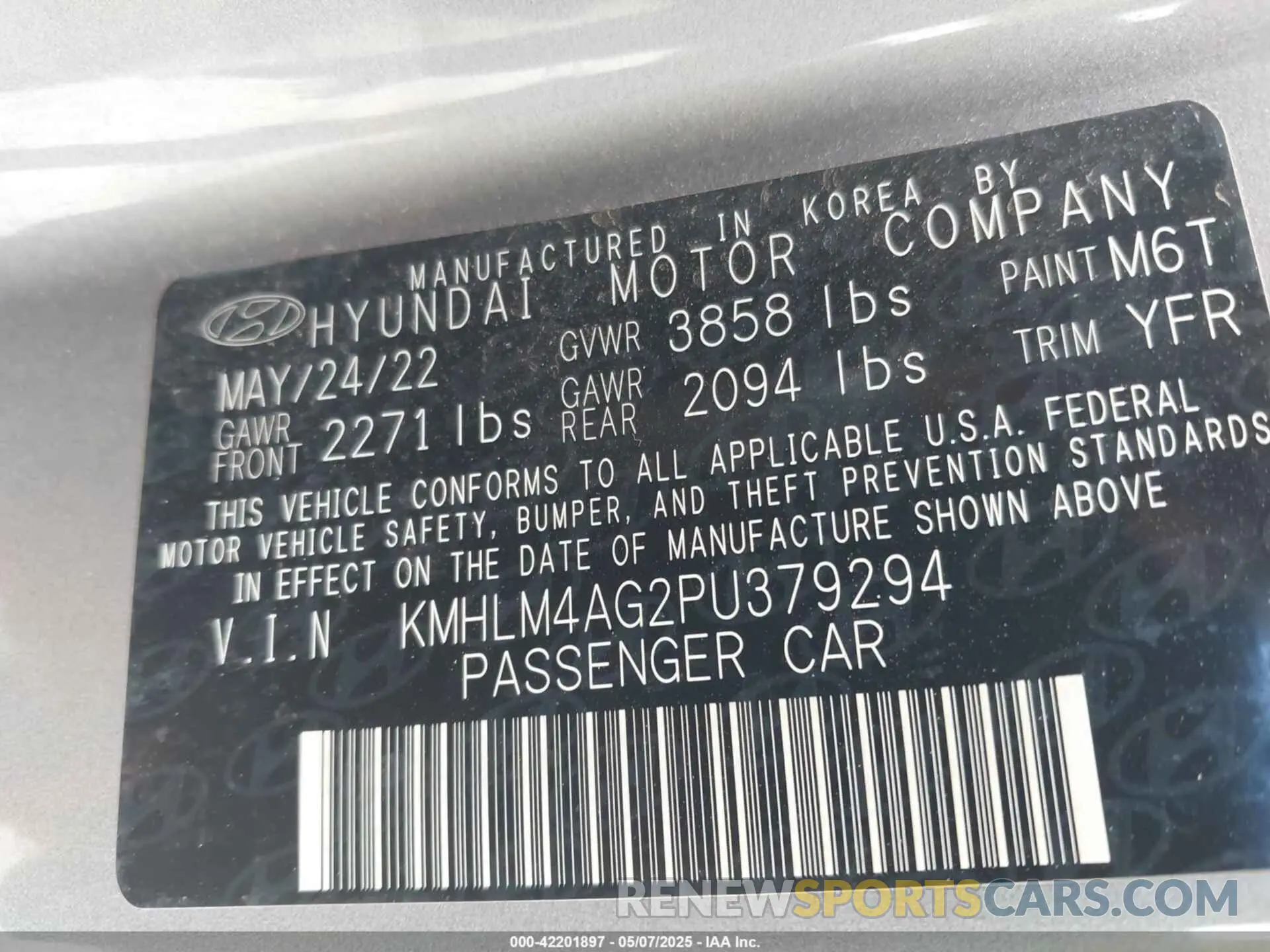 9 Фотография поврежденного автомобиля KMHLM4AG2PU379294 HYUNDAI ELANTRA 2023