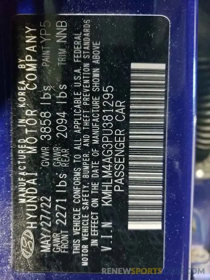 14 Фотография поврежденного автомобиля KMHLM4AG3PU381295 HYUNDAI ELANTRA 2023
