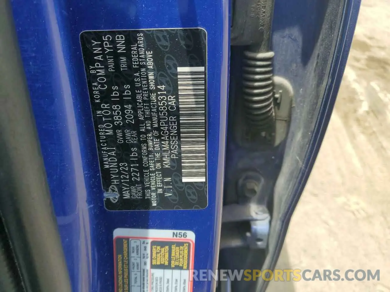 12 Photograph of a damaged car KMHLM4AG4PU585314 HYUNDAI ELANTRA 2023