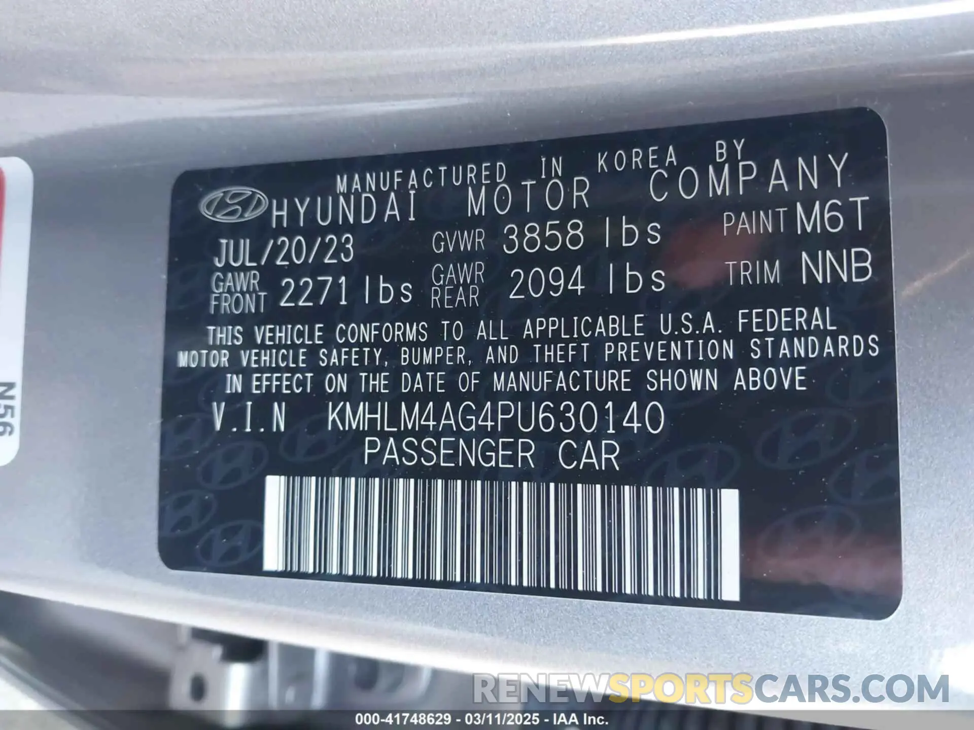 9 Photograph of a damaged car KMHLM4AG4PU630140 HYUNDAI ELANTRA 2023