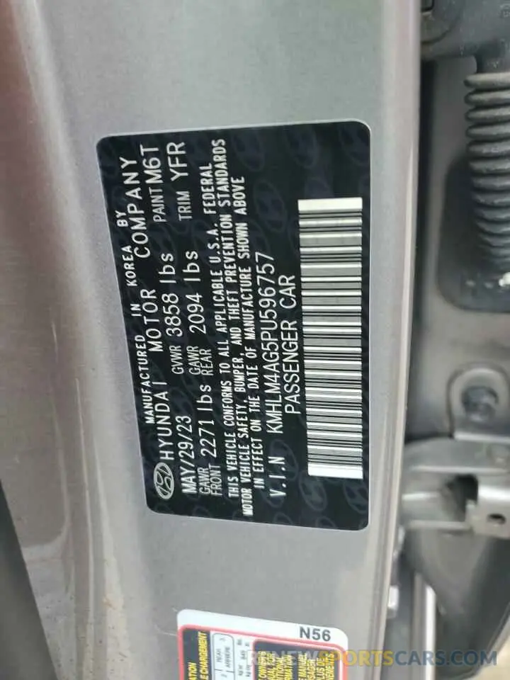 14 Photograph of a damaged car KMHLM4AG5PU596757 HYUNDAI ELANTRA 2023