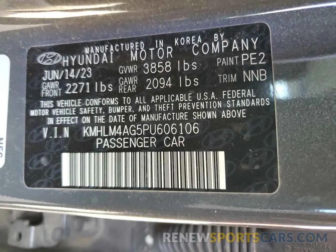 12 Photograph of a damaged car KMHLM4AG5PU606106 HYUNDAI ELANTRA 2023