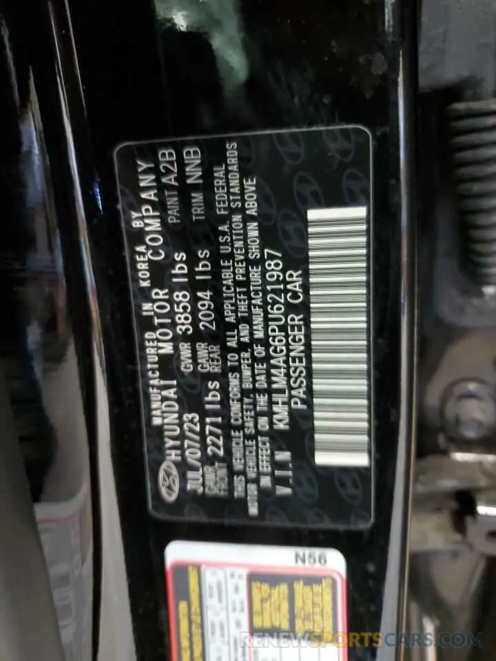 13 Фотография поврежденного автомобиля KMHLM4AG6PU621987 HYUNDAI ELANTRA 2023