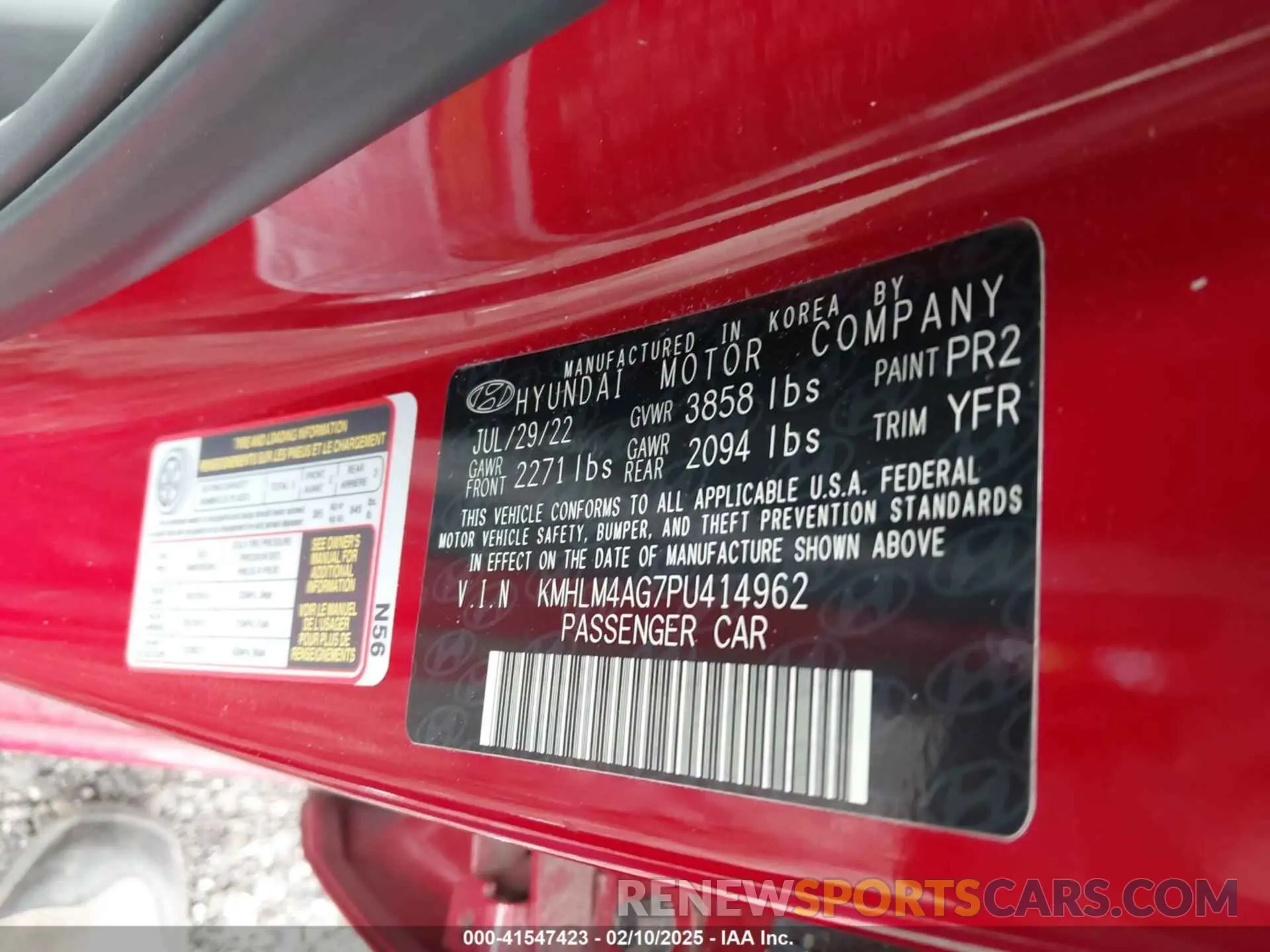 9 Photograph of a damaged car KMHLM4AG7PU414962 HYUNDAI ELANTRA 2023