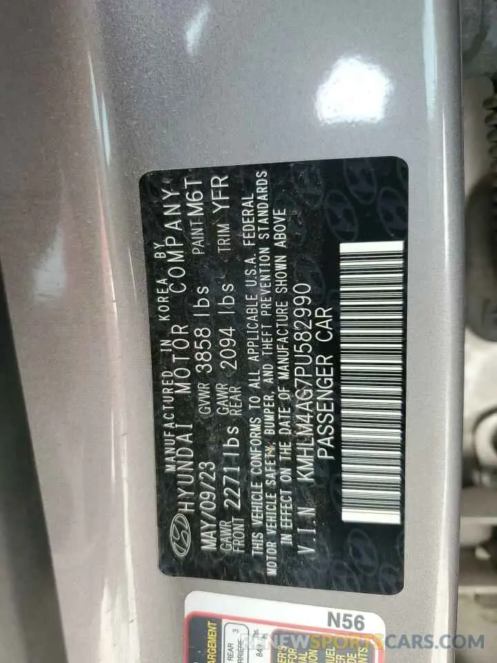 14 Фотография поврежденного автомобиля KMHLM4AG7PU582990 HYUNDAI ELANTRA 2023