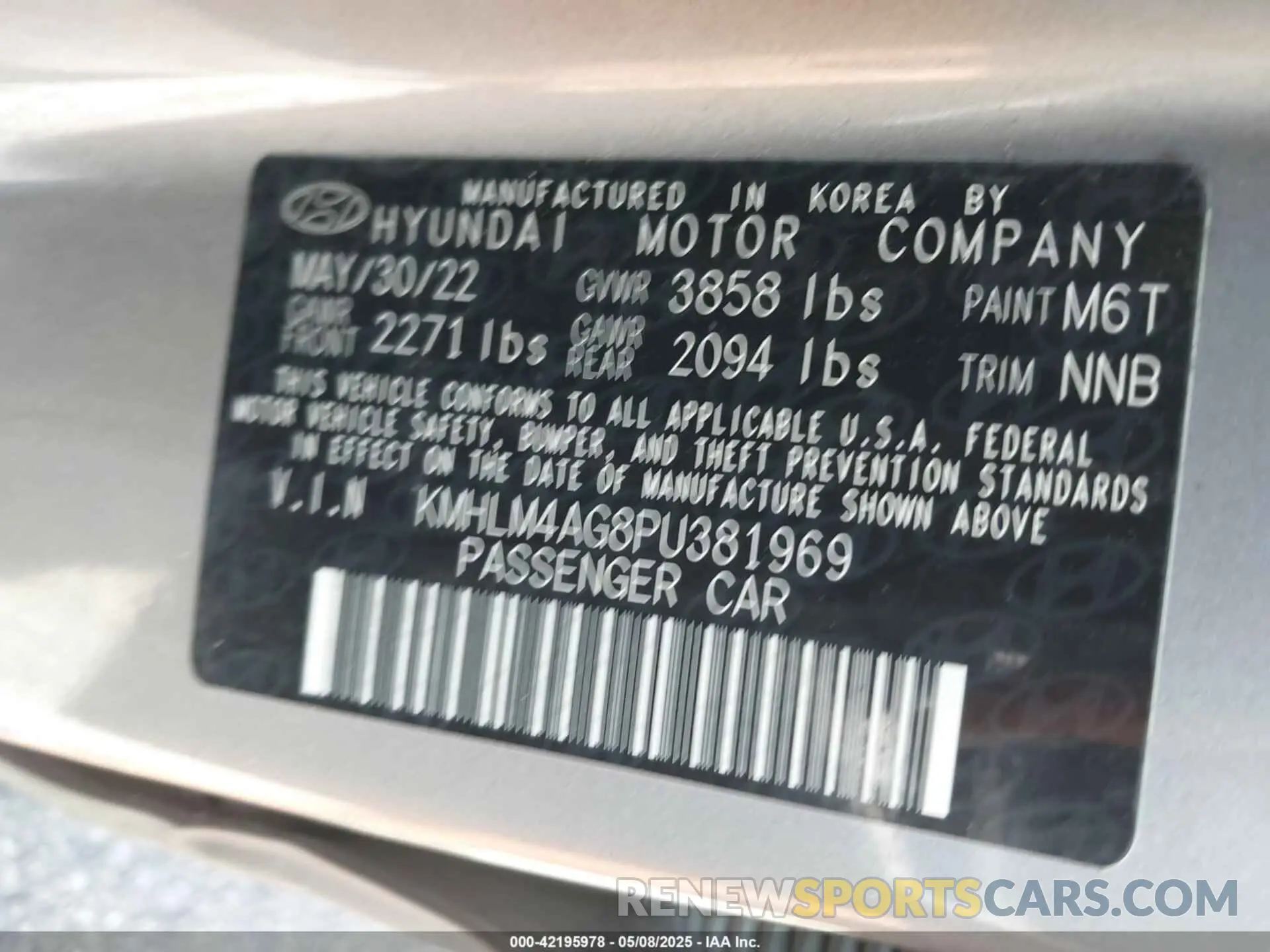 9 Photograph of a damaged car KMHLM4AG8PU381969 HYUNDAI ELANTRA 2023