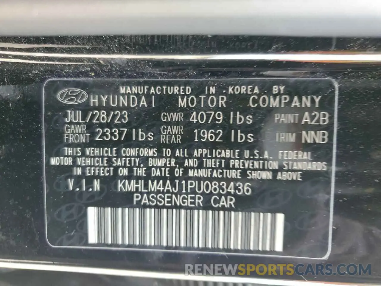 12 Фотография поврежденного автомобиля KMHLM4AJ1PU083436 HYUNDAI ELANTRA 2023