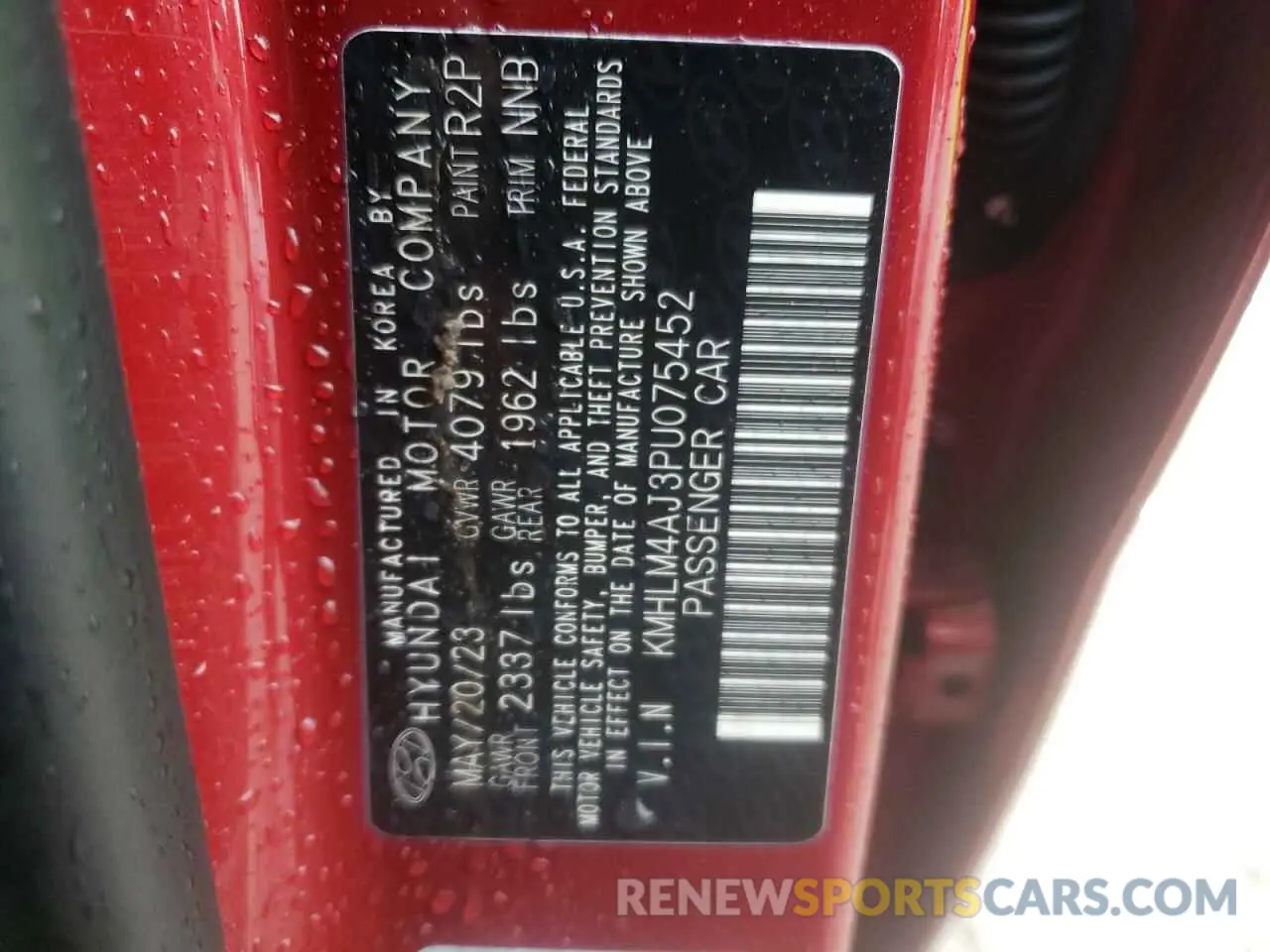 13 Фотография поврежденного автомобиля KMHLM4AJ3PU075452 HYUNDAI ELANTRA 2023