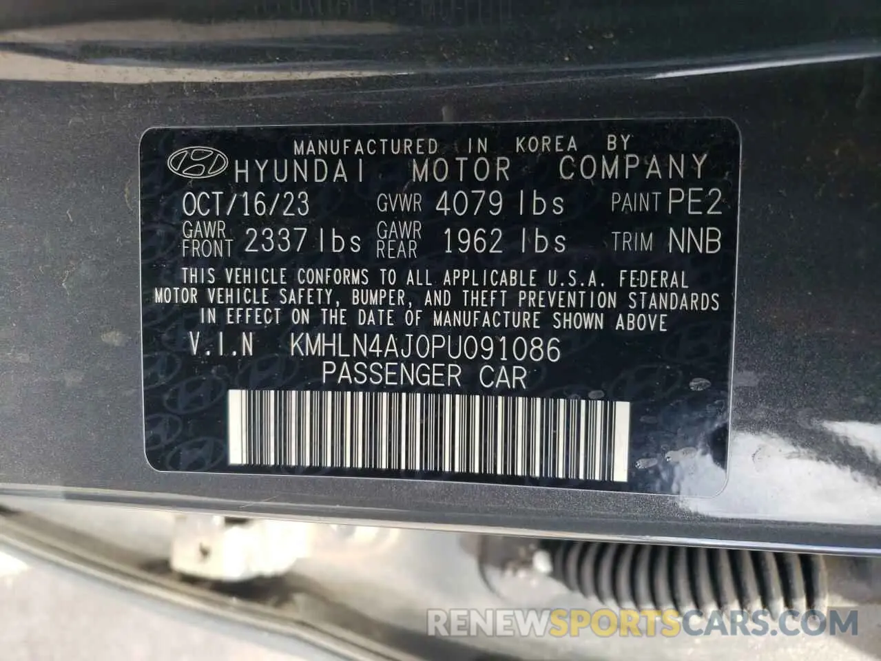 14 Фотография поврежденного автомобиля KMHLN4AJ0PU091086 HYUNDAI ELANTRA 2023