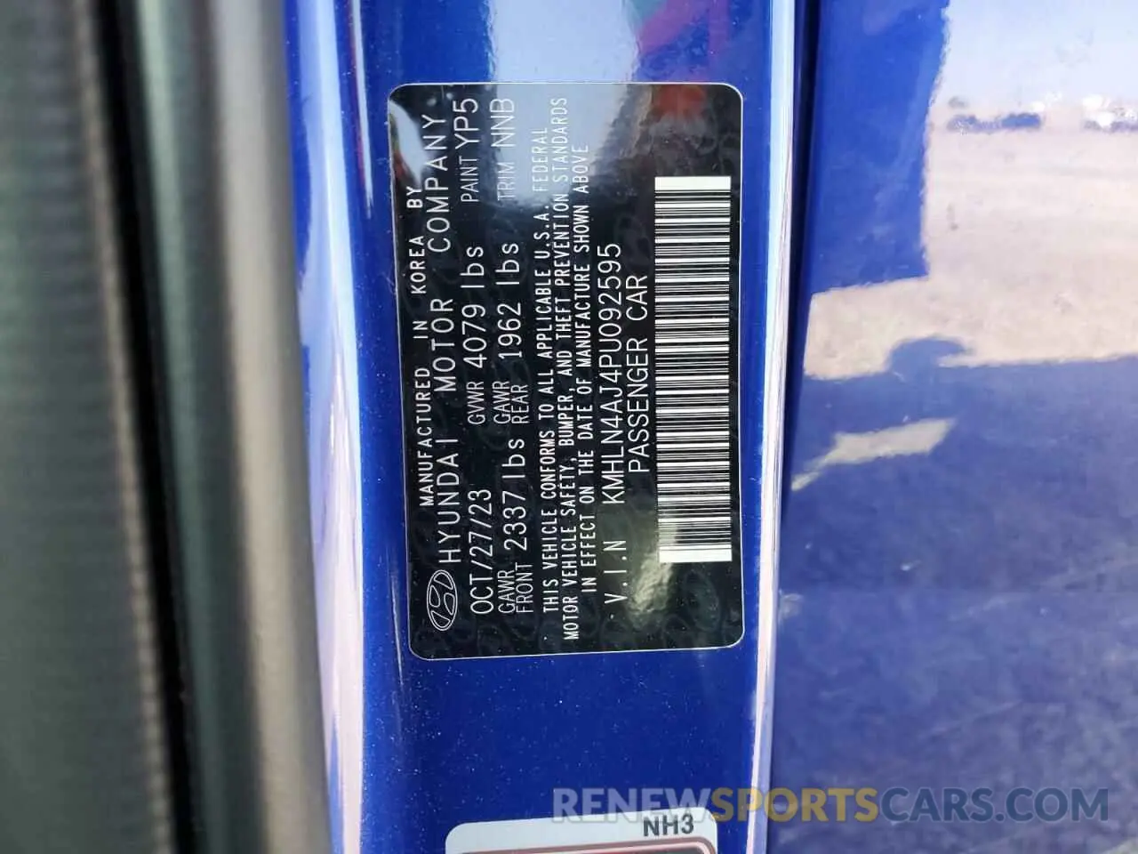 12 Photograph of a damaged car KMHLN4AJ4PU092595 HYUNDAI ELANTRA 2023