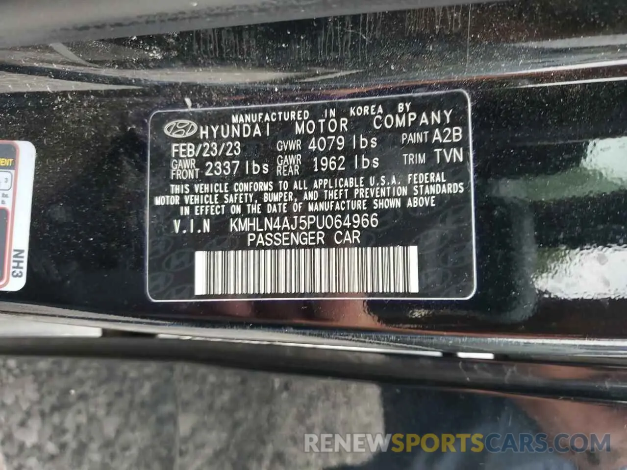 12 Фотография поврежденного автомобиля KMHLN4AJ5PU064966 HYUNDAI ELANTRA 2023