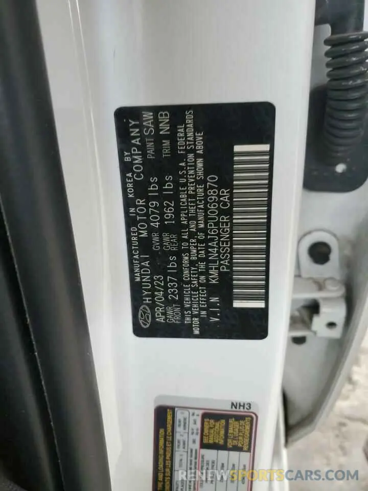 13 Photograph of a damaged car KMHLN4AJ6PU069870 HYUNDAI ELANTRA 2023