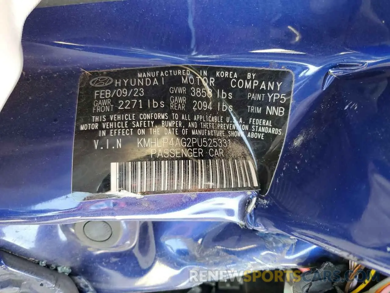 13 Фотография поврежденного автомобиля KMHLP4AG2PU525331 HYUNDAI ELANTRA 2023