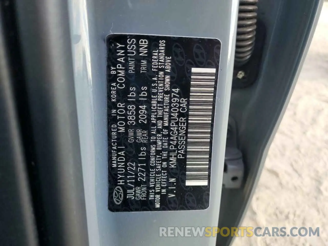 13 Photograph of a damaged car KMHLP4AG4PU403974 HYUNDAI ELANTRA 2023