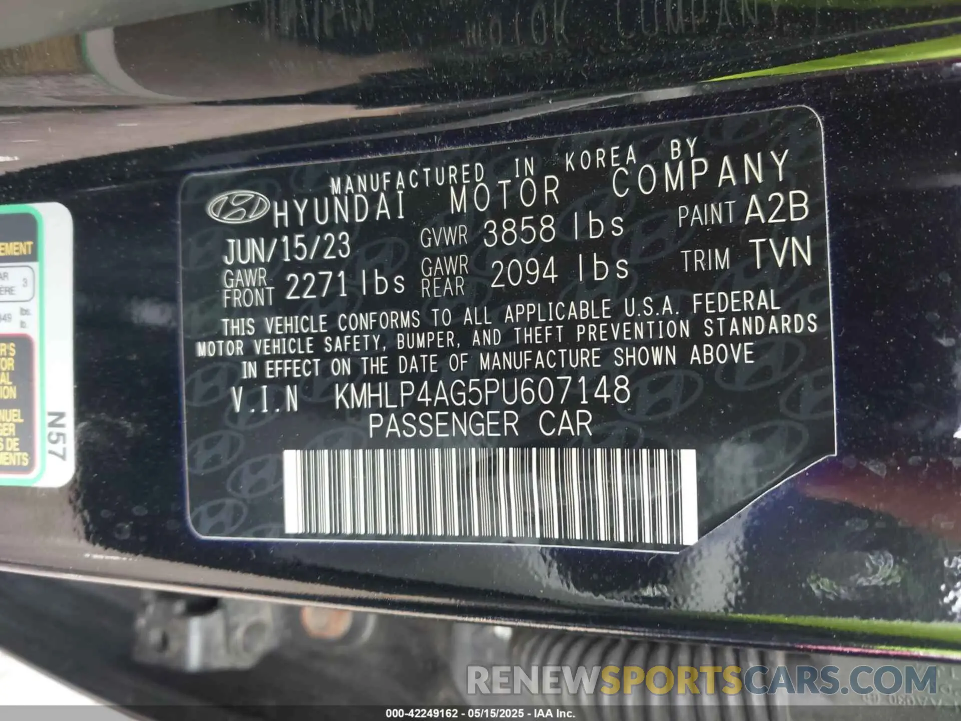 9 Photograph of a damaged car KMHLP4AG5PU607148 HYUNDAI ELANTRA 2023