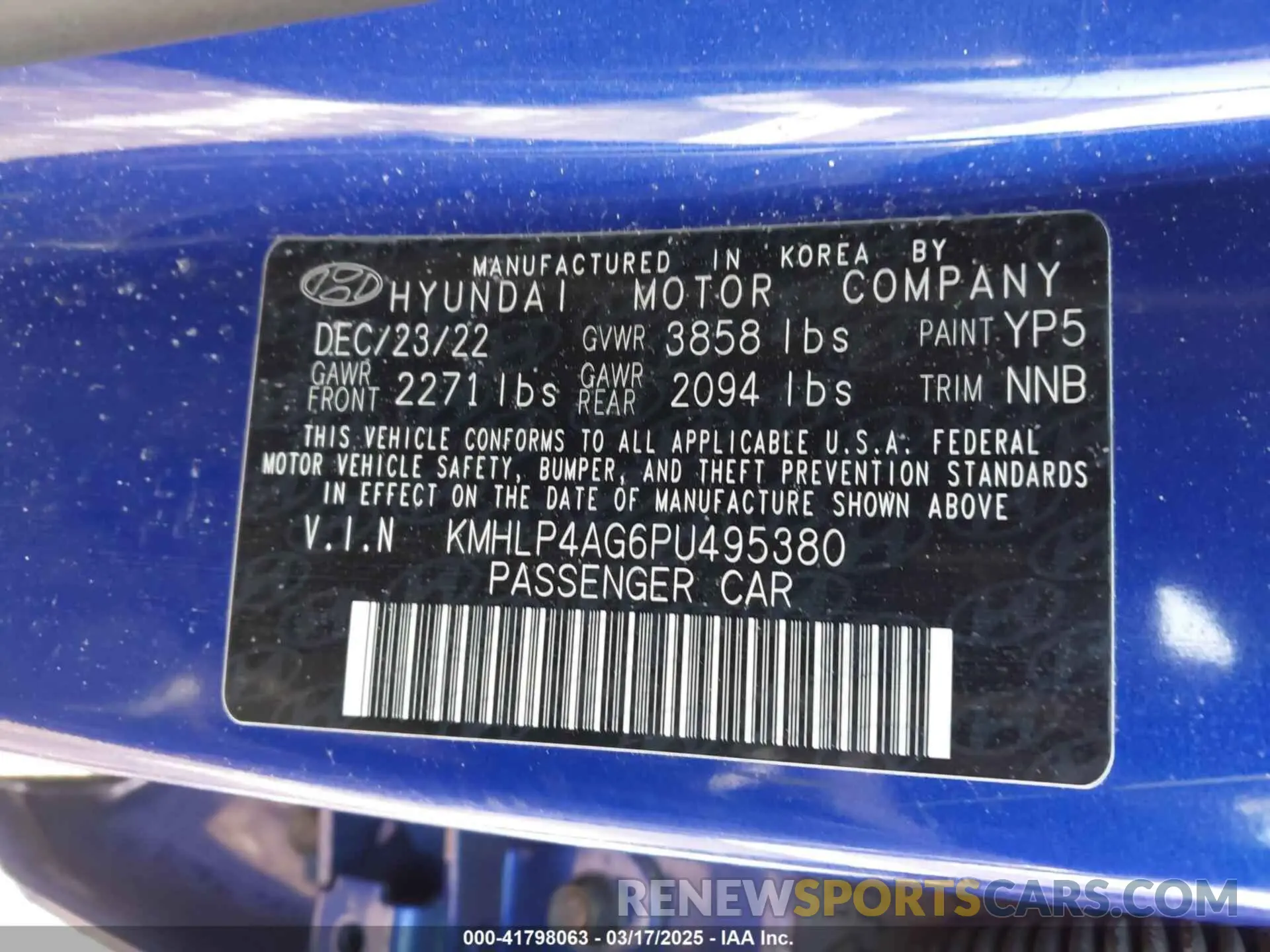 9 Photograph of a damaged car KMHLP4AG6PU495380 HYUNDAI ELANTRA 2023