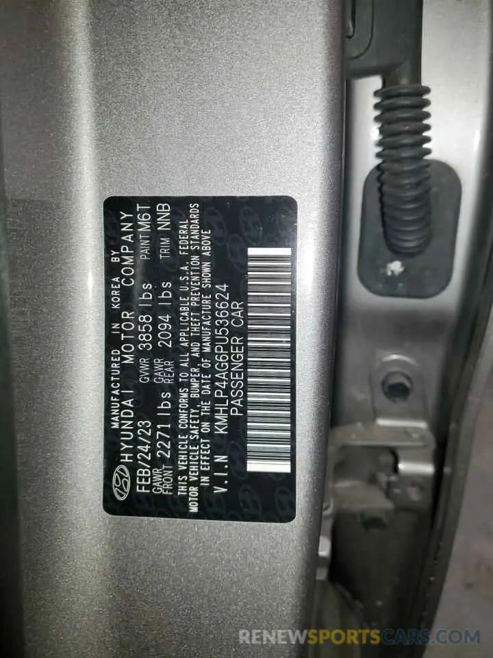 14 Фотография поврежденного автомобиля KMHLP4AG6PU536624 HYUNDAI ELANTRA 2023