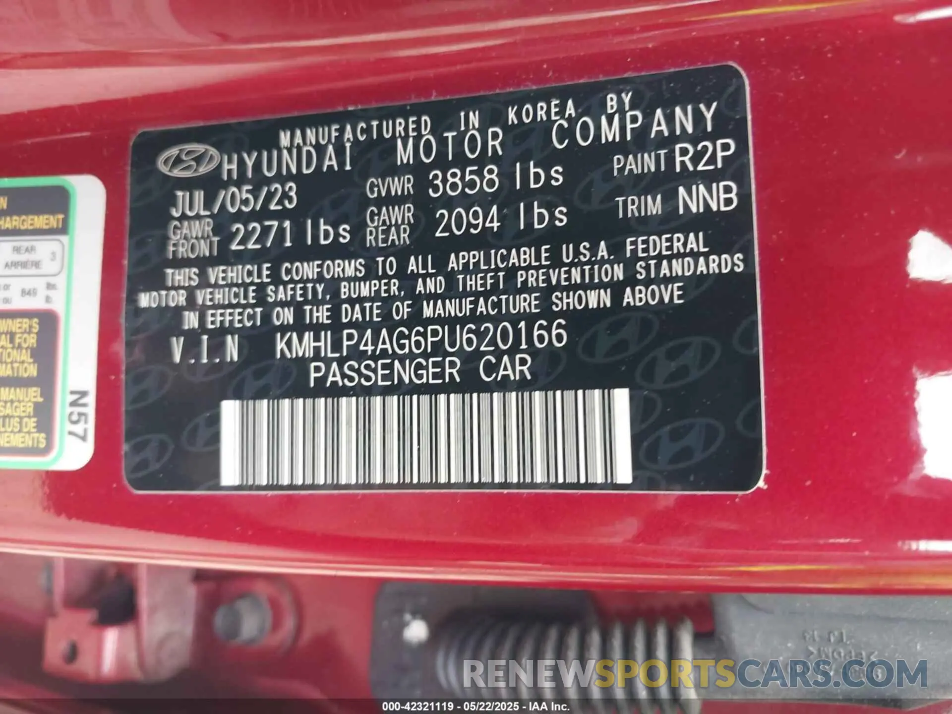 9 Photograph of a damaged car KMHLP4AG6PU620166 HYUNDAI ELANTRA 2023