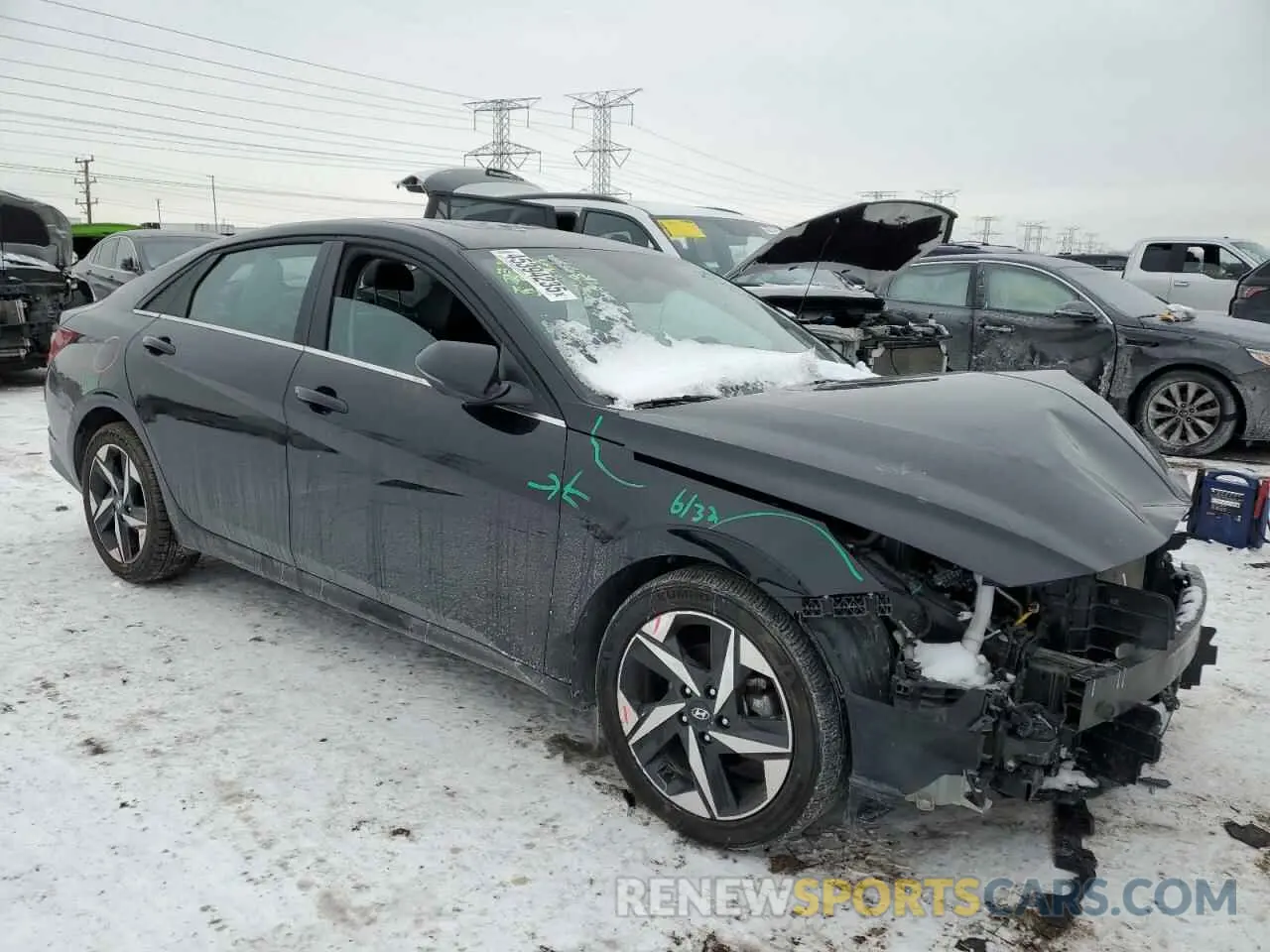 4 Фотография поврежденного автомобиля KMHLP4AG8PU377332 HYUNDAI ELANTRA 2023