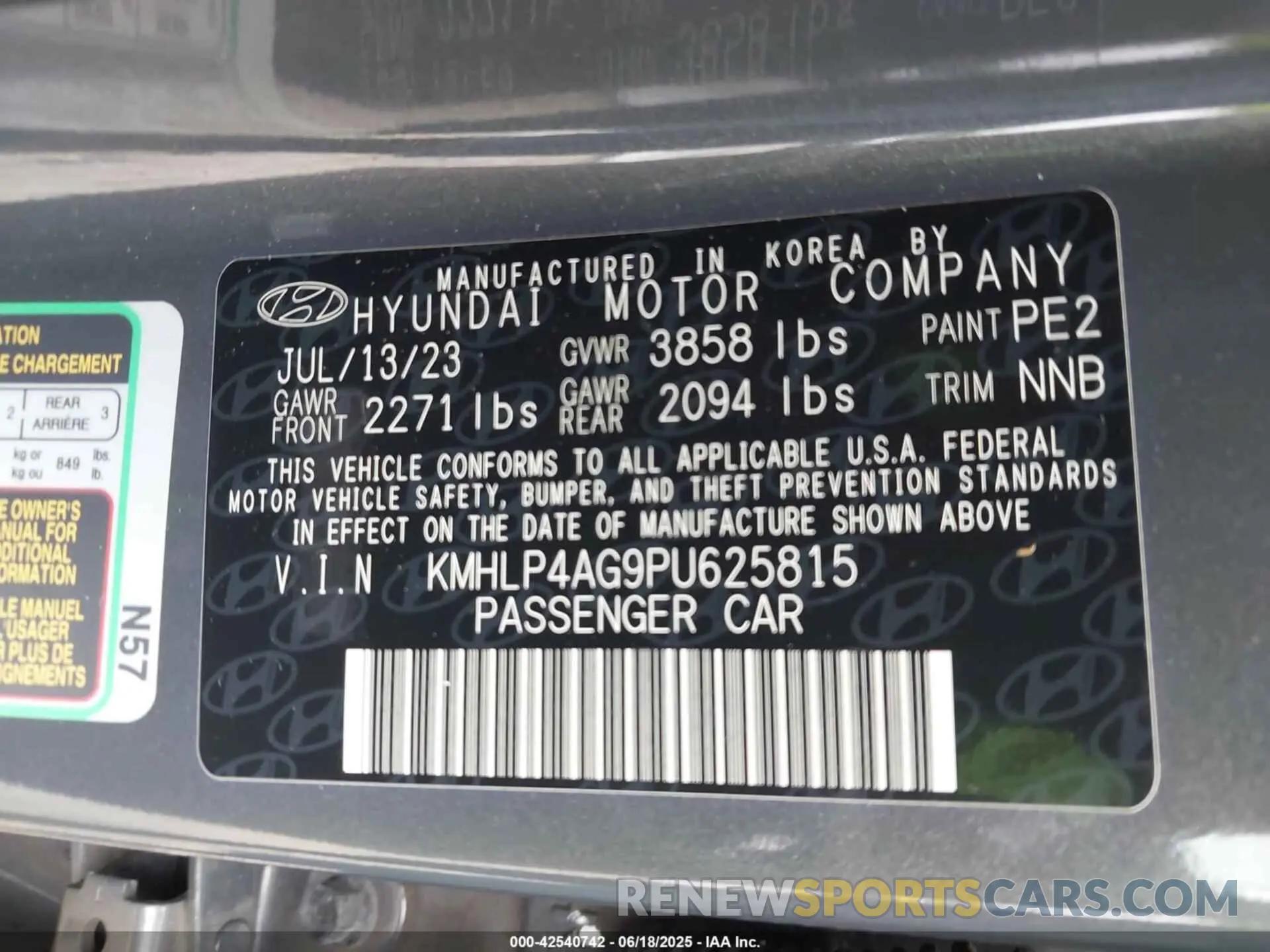 9 Photograph of a damaged car KMHLP4AG9PU625815 HYUNDAI ELANTRA 2023