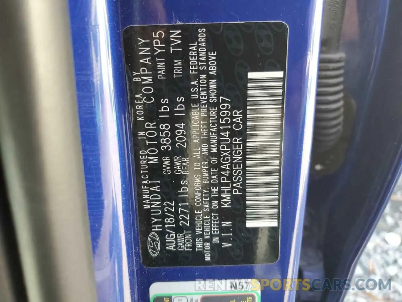 14 Photograph of a damaged car KMHLP4AGXPU415997 HYUNDAI ELANTRA 2023