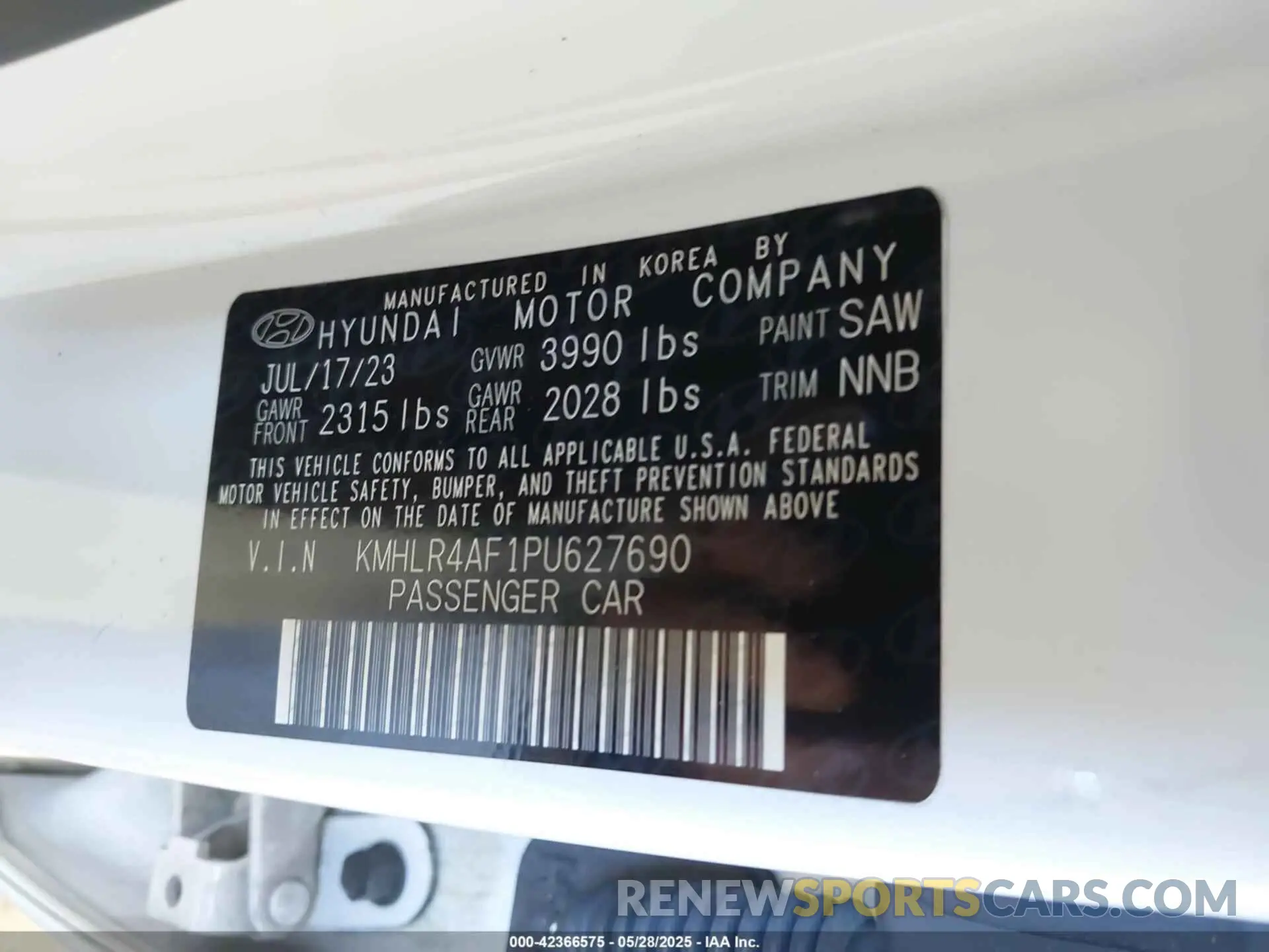 9 Фотография поврежденного автомобиля KMHLR4AF1PU627690 HYUNDAI ELANTRA 2023