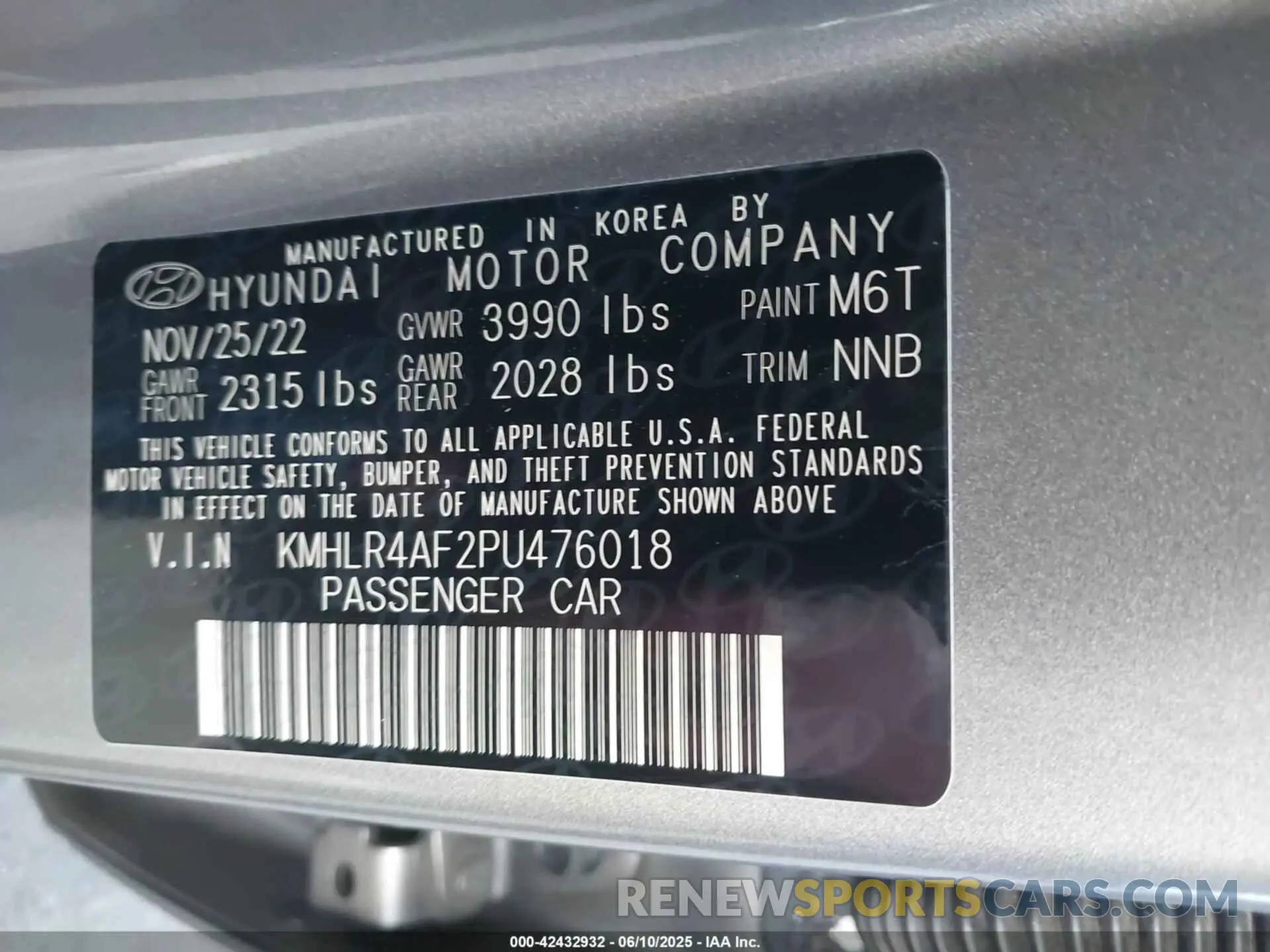 9 Photograph of a damaged car KMHLR4AF2PU476018 HYUNDAI ELANTRA 2023
