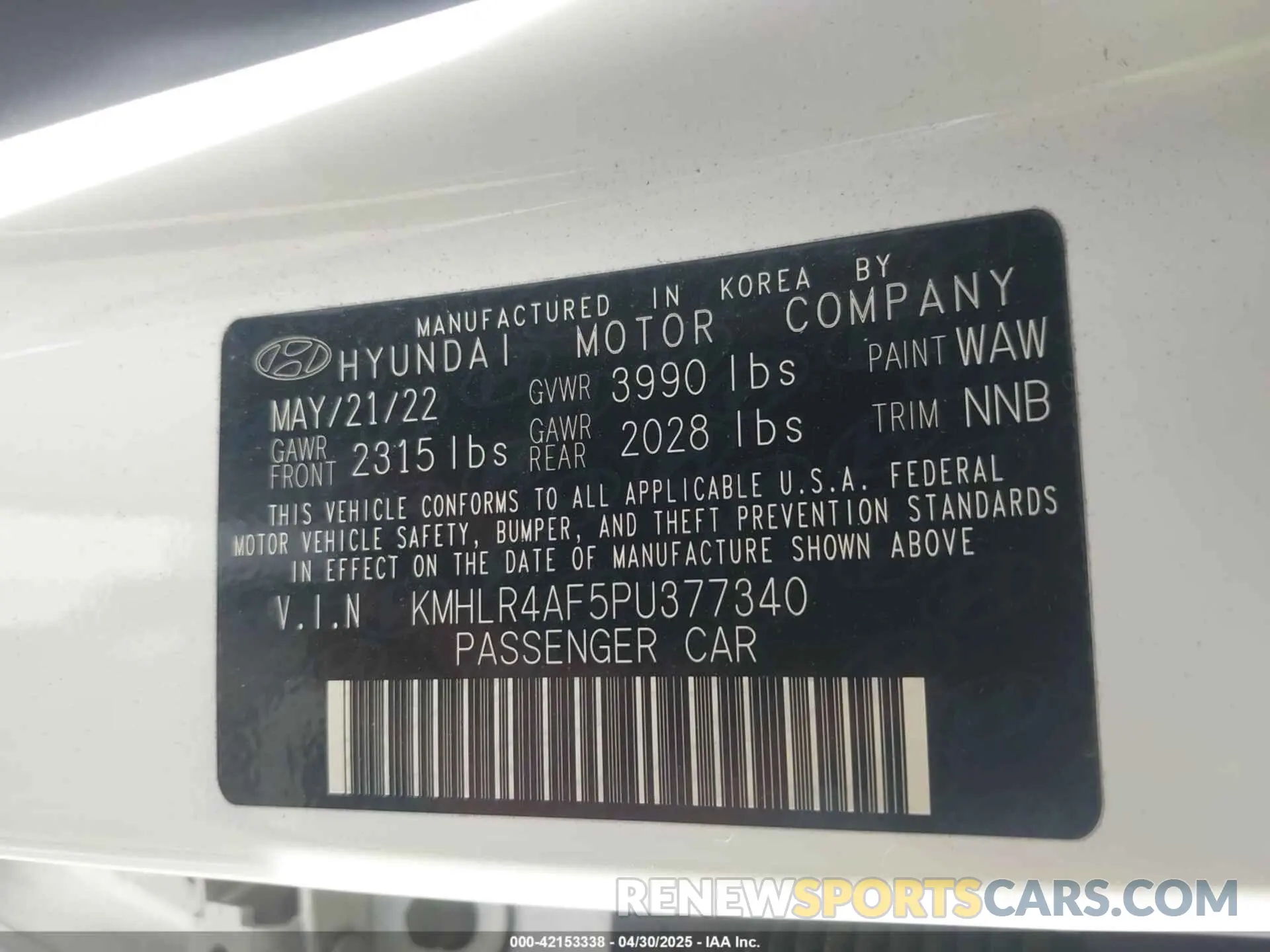 9 Photograph of a damaged car KMHLR4AF5PU377340 HYUNDAI ELANTRA 2023