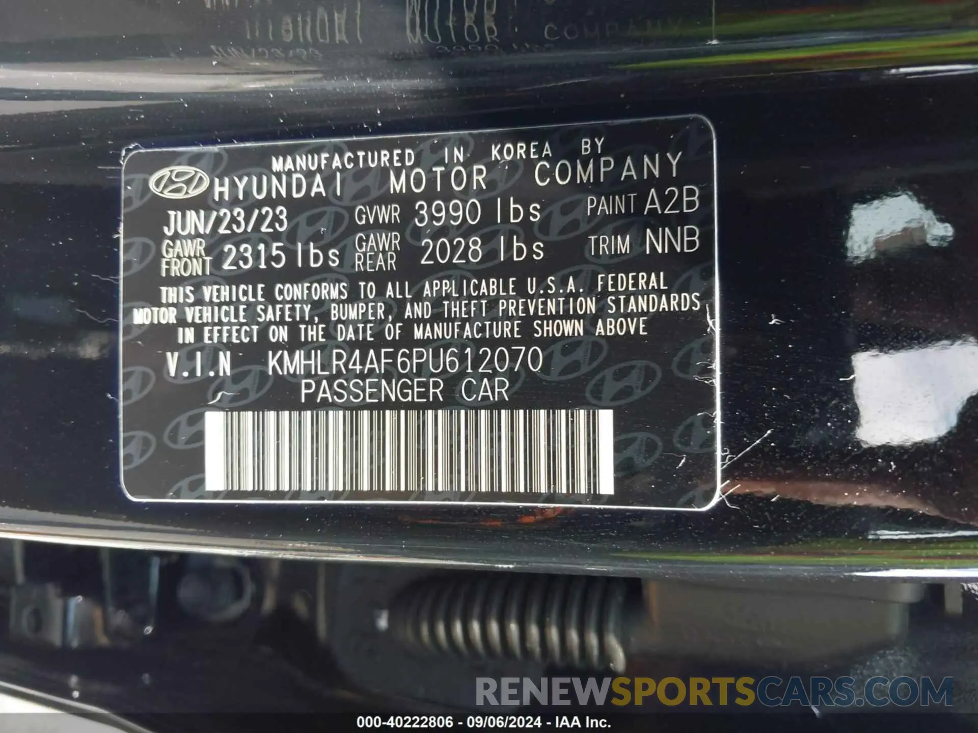 9 Photograph of a damaged car KMHLR4AF6PU612070 HYUNDAI ELANTRA 2023