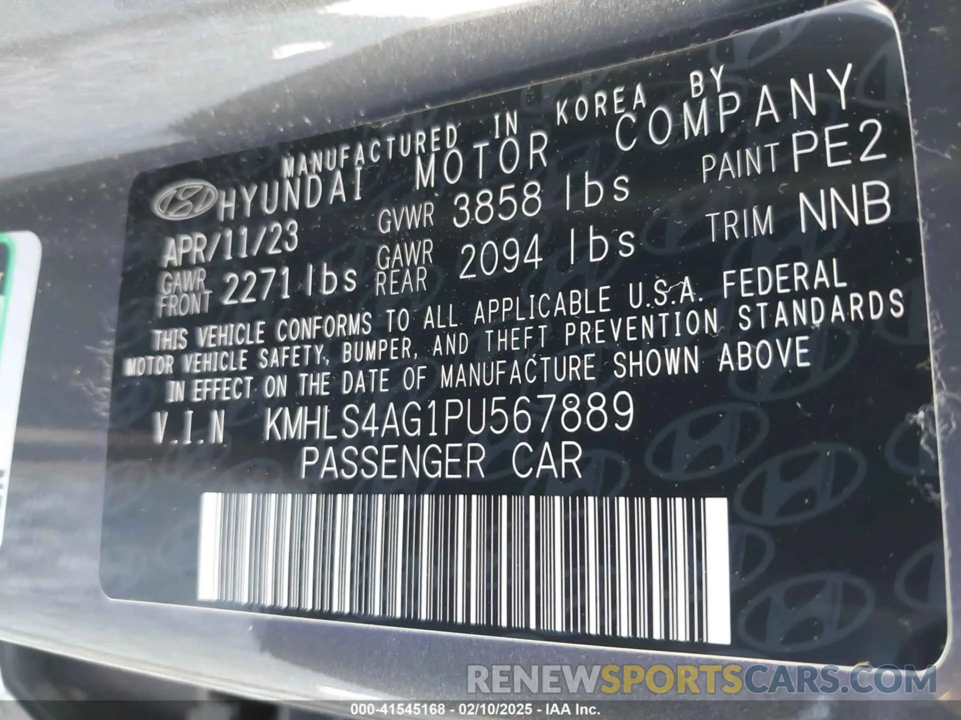 9 Photograph of a damaged car KMHLS4AG1PU567889 HYUNDAI ELANTRA 2023