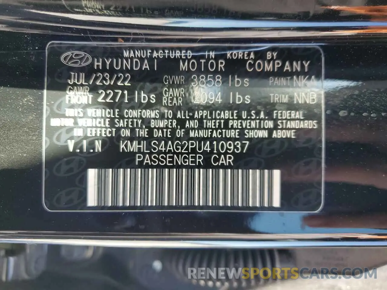 12 Фотография поврежденного автомобиля KMHLS4AG2PU410937 HYUNDAI ELANTRA 2023