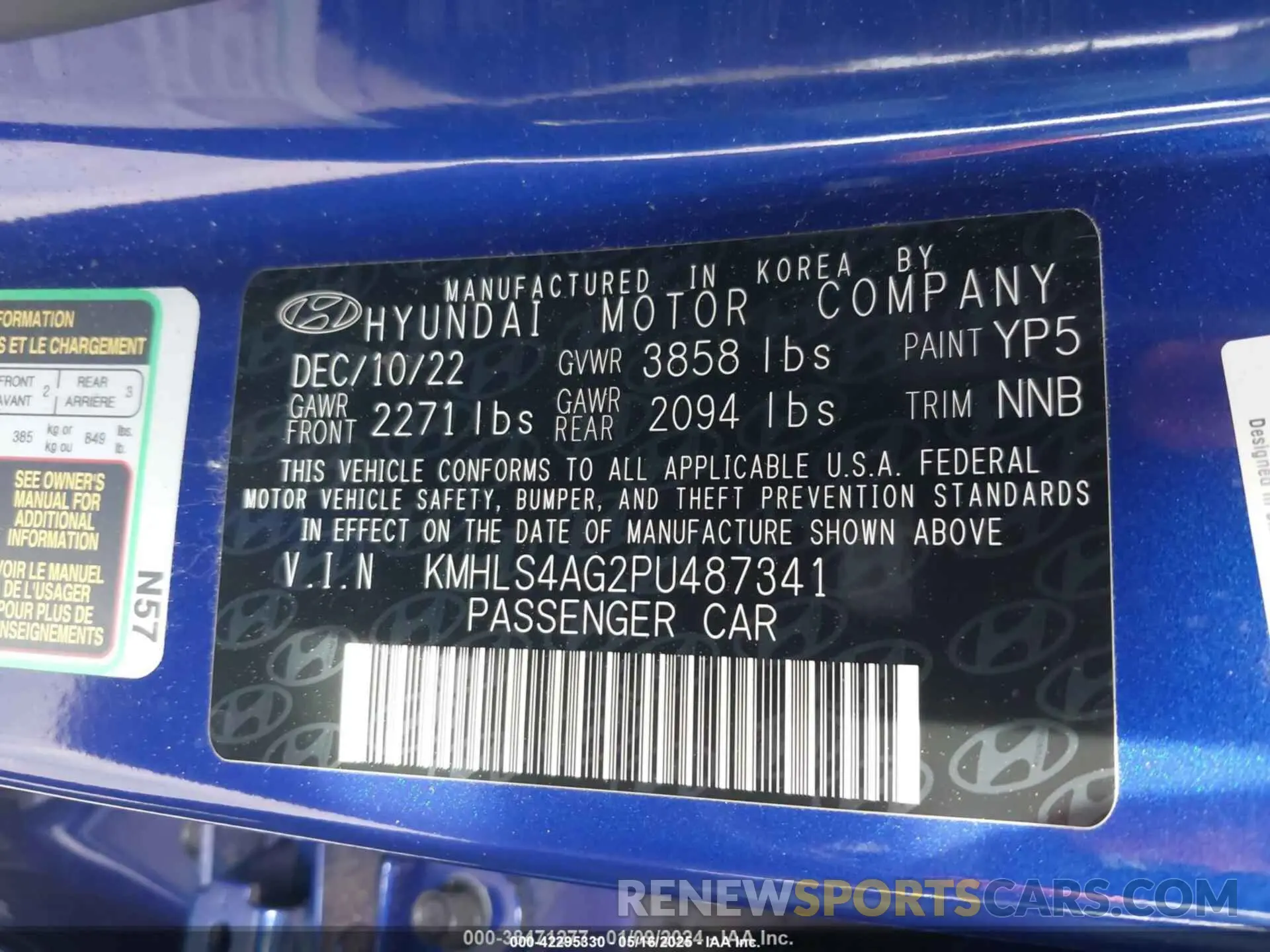 9 Photograph of a damaged car KMHLS4AG2PU487341 HYUNDAI ELANTRA 2023
