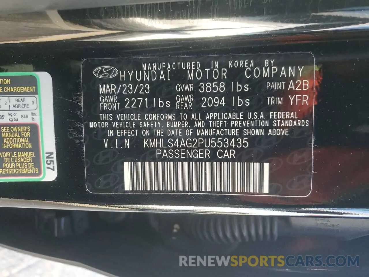 12 Фотография поврежденного автомобиля KMHLS4AG2PU553435 HYUNDAI ELANTRA 2023