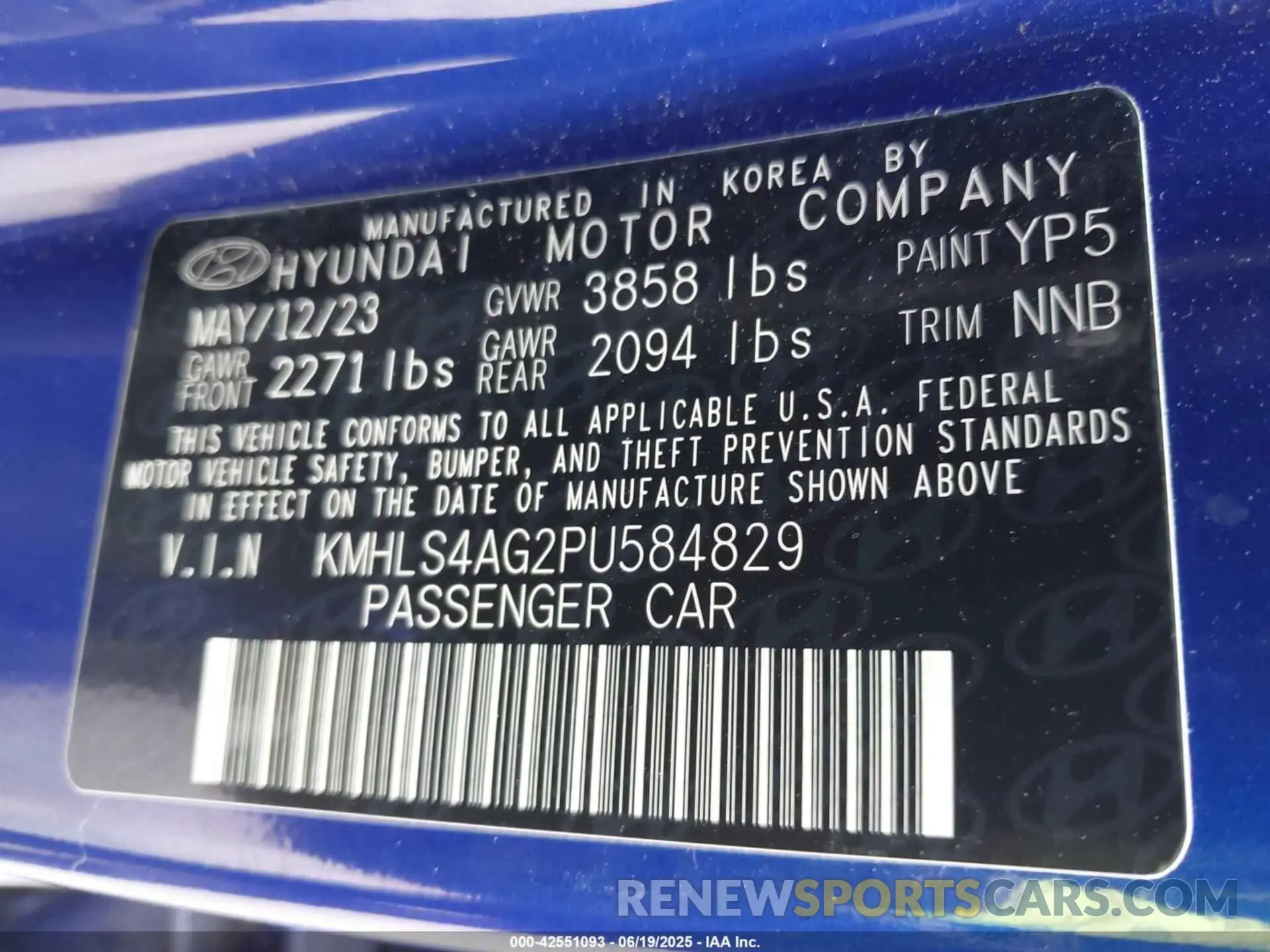 9 Photograph of a damaged car KMHLS4AG2PU584829 HYUNDAI ELANTRA 2023