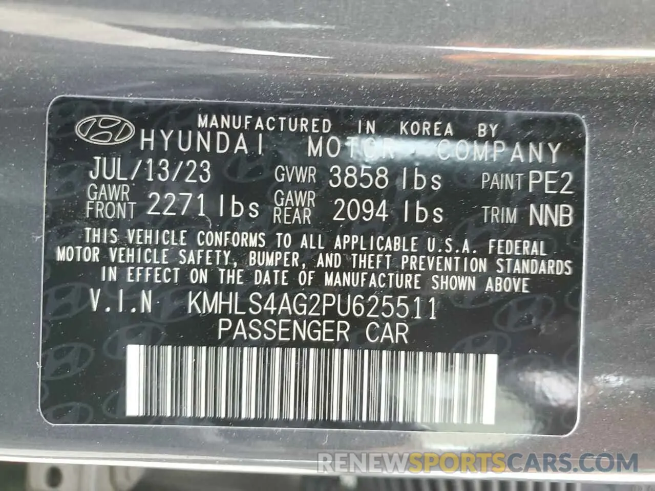 12 Фотография поврежденного автомобиля KMHLS4AG2PU625511 HYUNDAI ELANTRA 2023