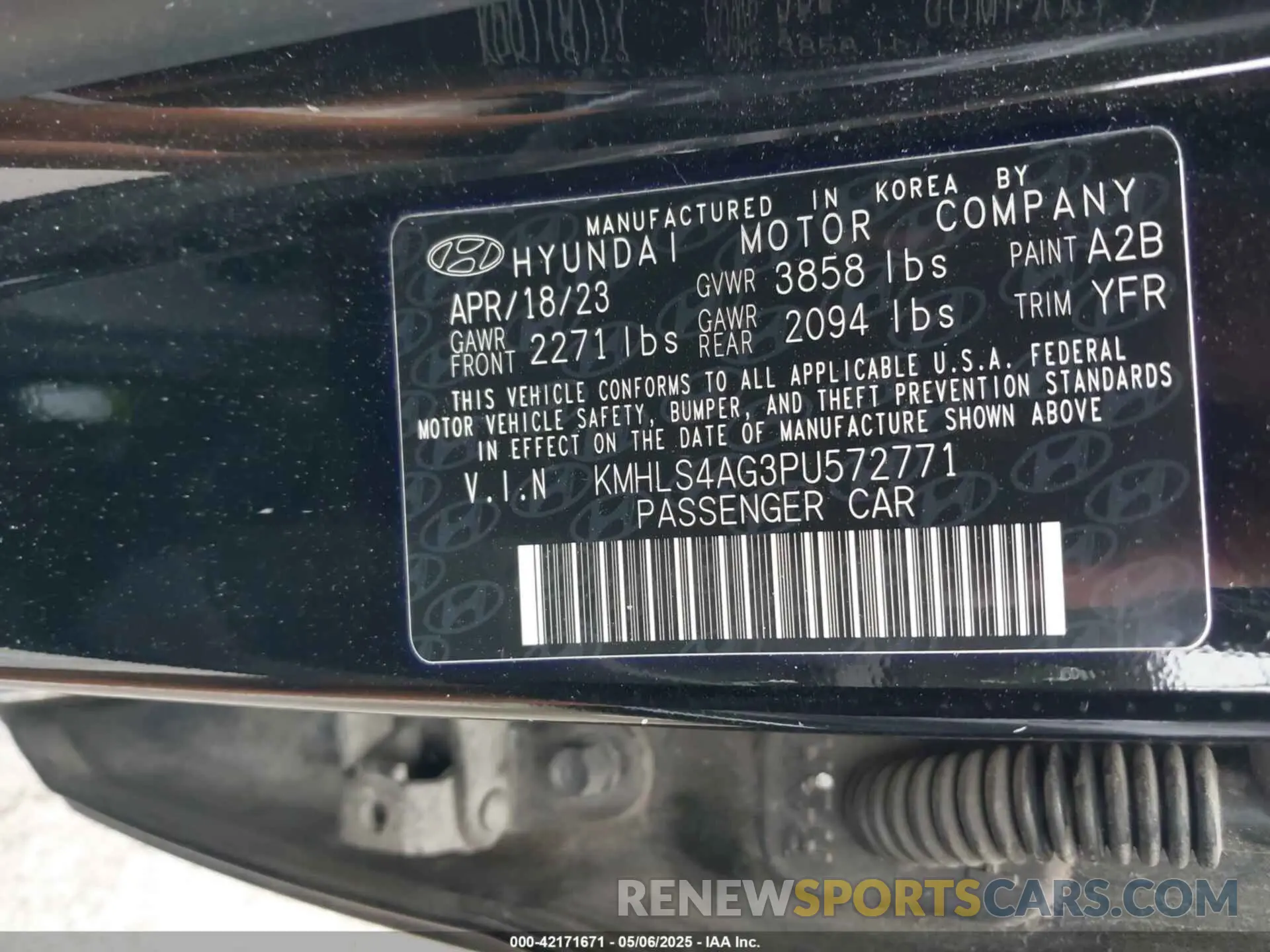 9 Photograph of a damaged car KMHLS4AG3PU572771 HYUNDAI ELANTRA 2023