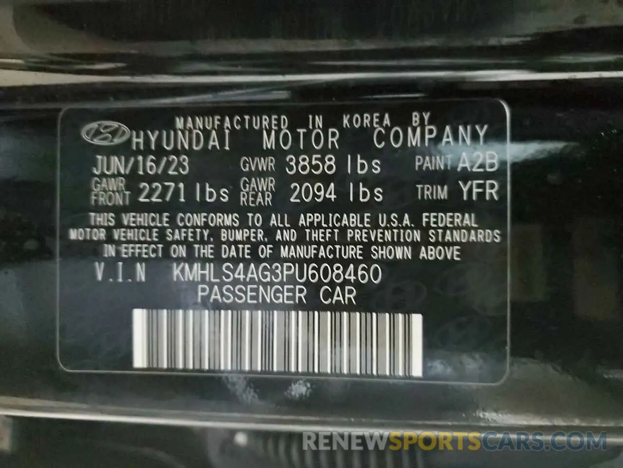 12 Photograph of a damaged car KMHLS4AG3PU608460 HYUNDAI ELANTRA 2023